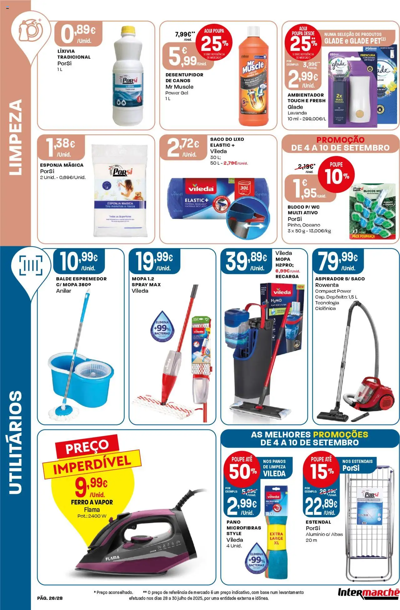 Intermarché folheto │ válido de 04.09.2025 | Página: 26 | Produtos: Ferro a vapor, Ferro, Espremedor, Base