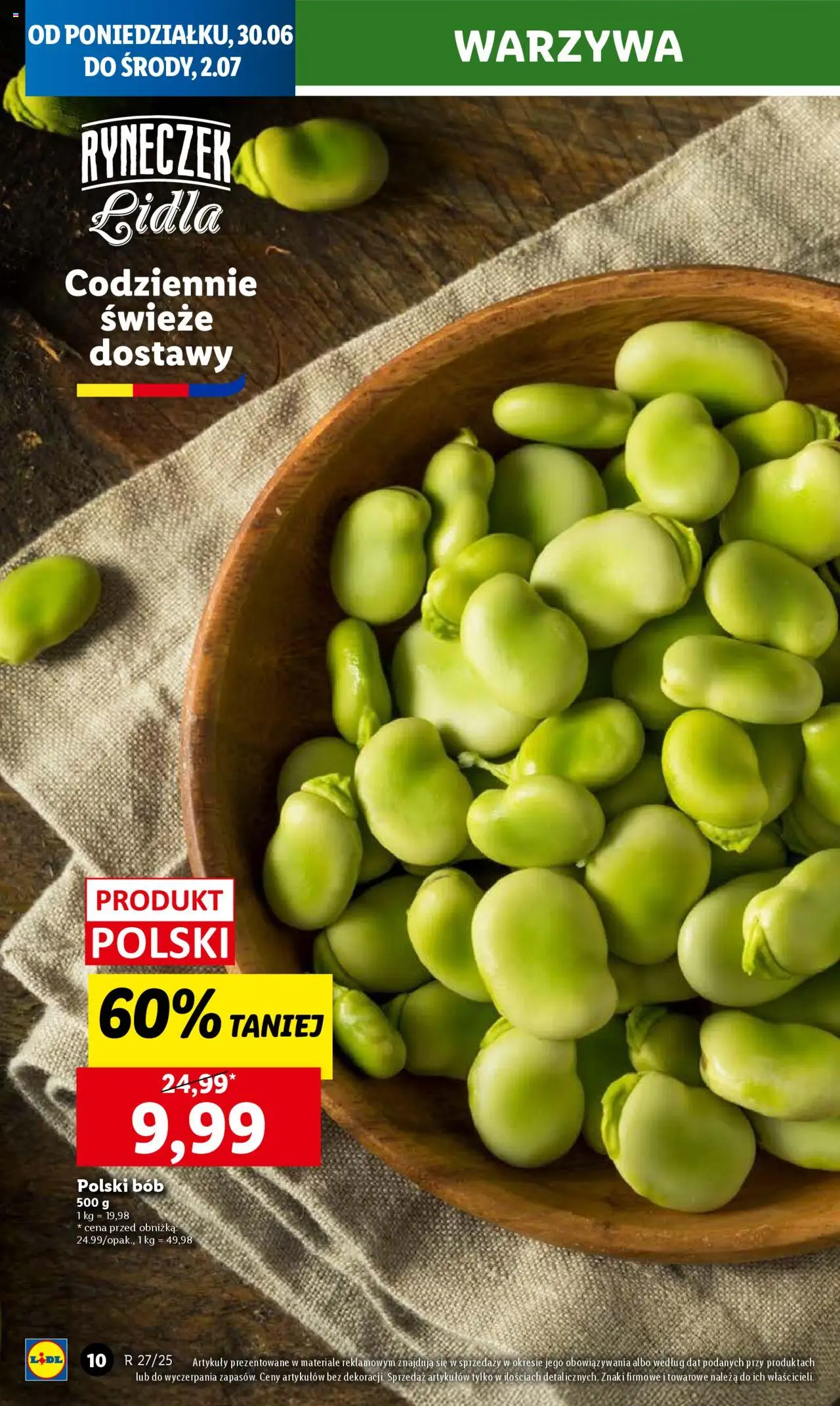 Lidl Gazetka od 30.06.2025 | Strona: 14 | Produkty: Bób, Warzywa