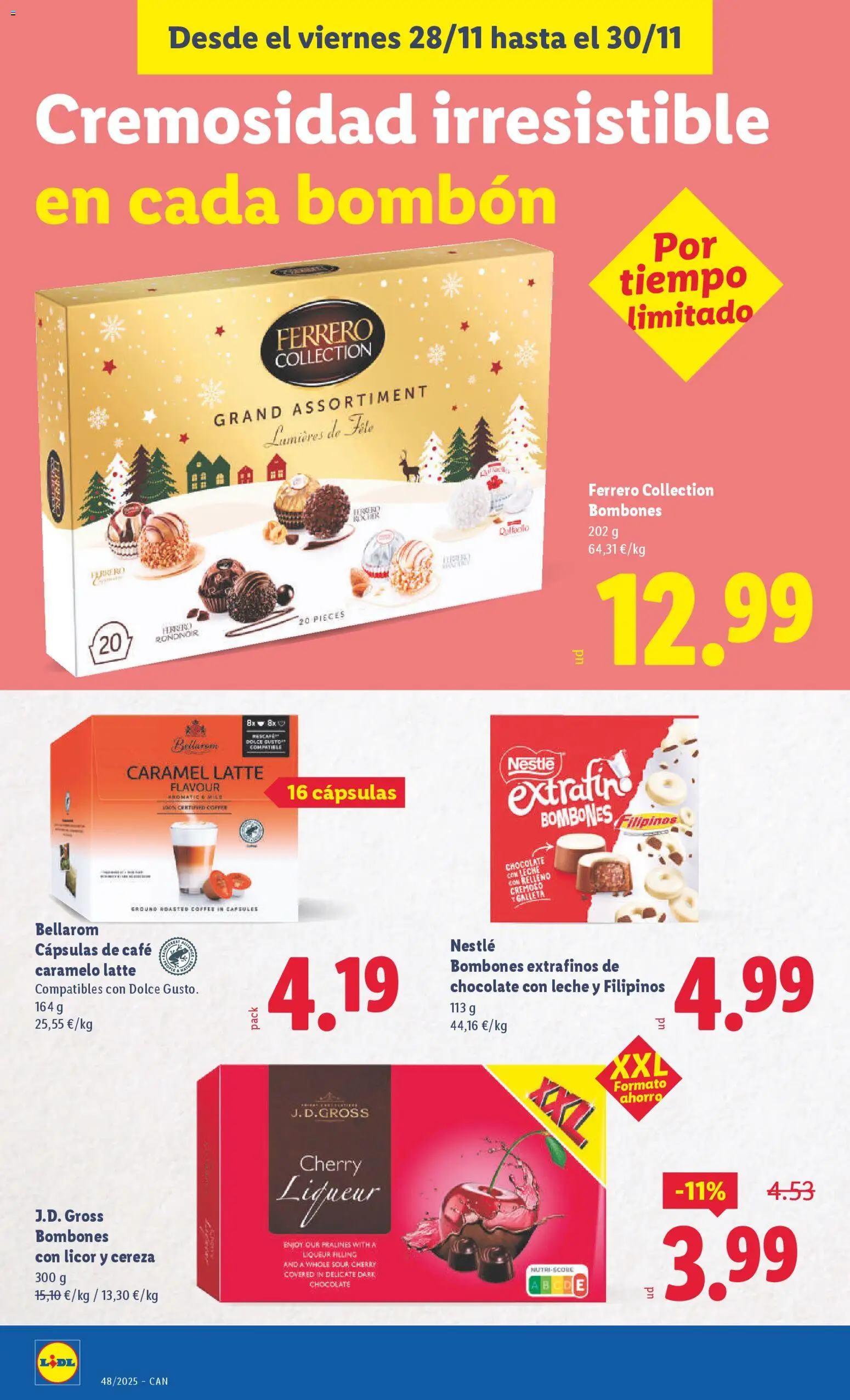 Lidl - Canarias  │ válido desde el 24.11.2025 | Página: 28 | Productos: Licor, Leche, Chocolate, Chocolate con leche