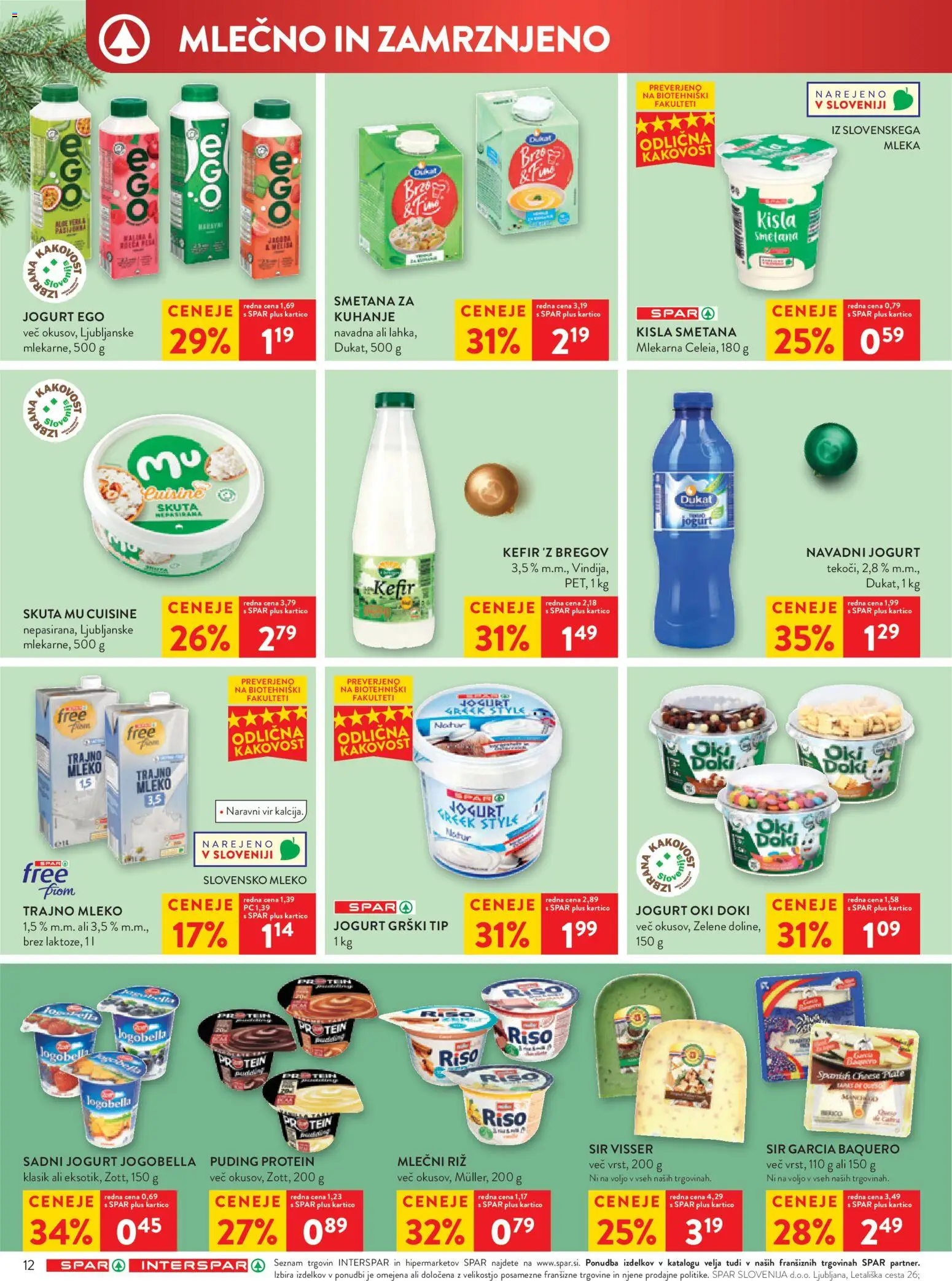 Novi Spar katalog ponudbe – veljaven od 12.11.2025 | Stran: 16 | Izdelki: Puding, Mleko, Kisla smetana, Skuta