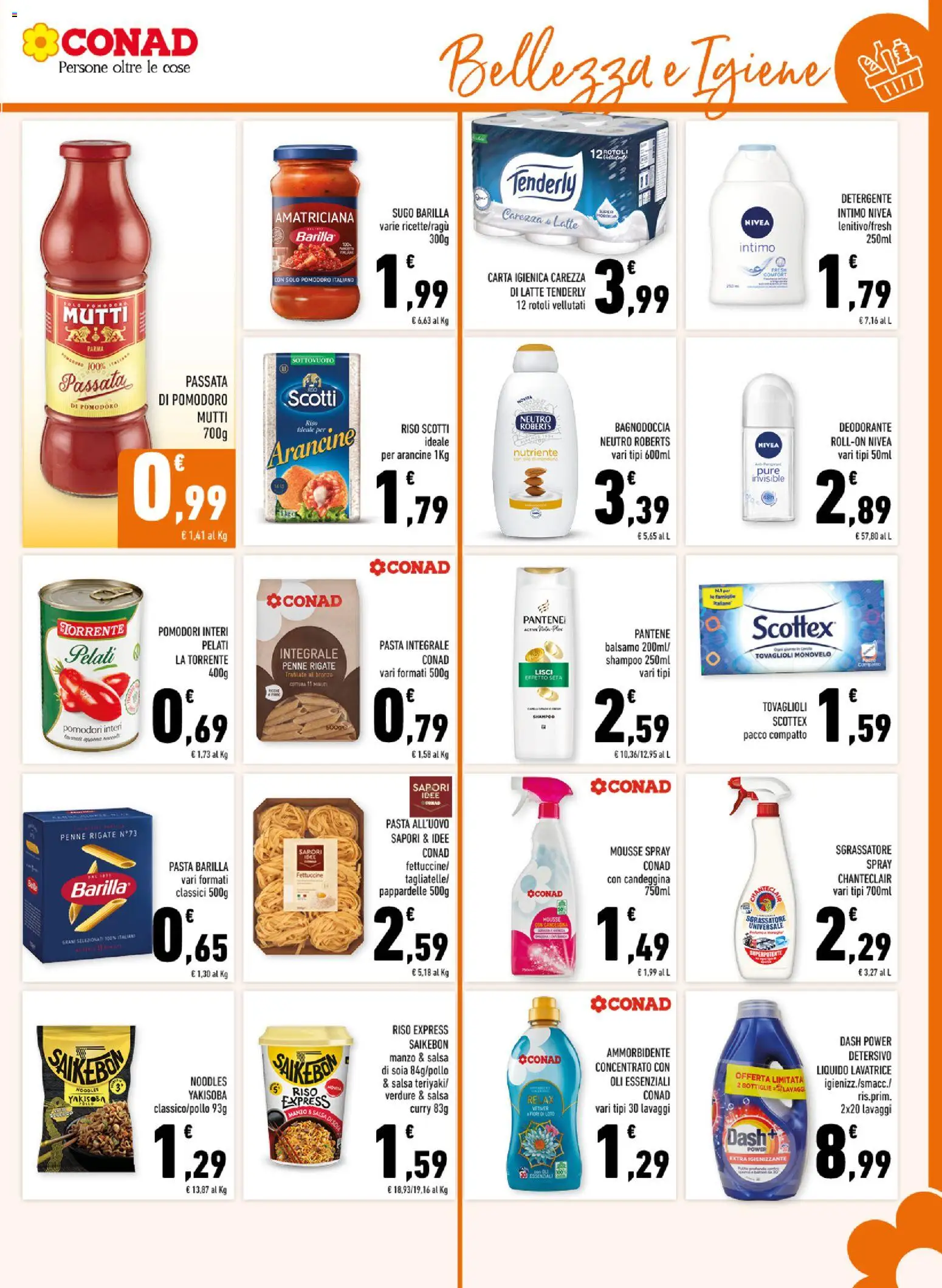 Volantino Conad del 11.03.2026 | Pagina: 13 | Prodotti: Deodorante, Candeggina, Verdure, Lavatrice