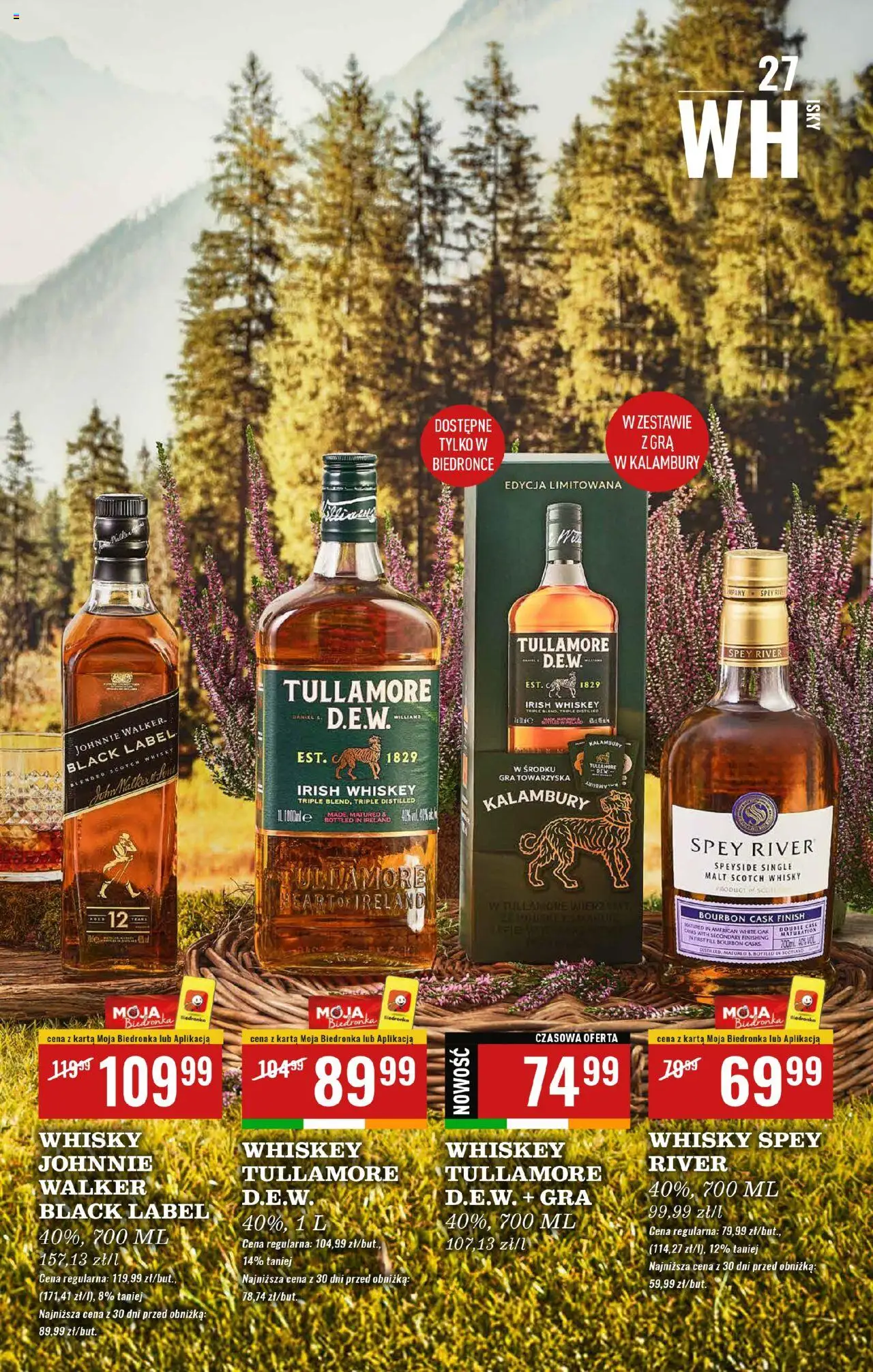 Biedronka gazetka - Czas na toast od 22.09.2025 | Strona: 27 | Produkty: Bourbon, Gra, Finish, Whisky