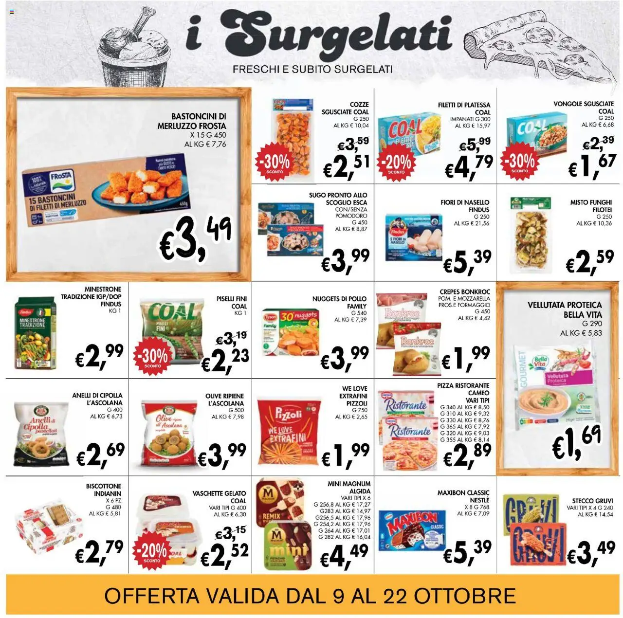 Volantino Coal del 09.10.2025 | Pagina: 12 | Prodotti: Pizza, Pomodoro, Formaggio, Piselli