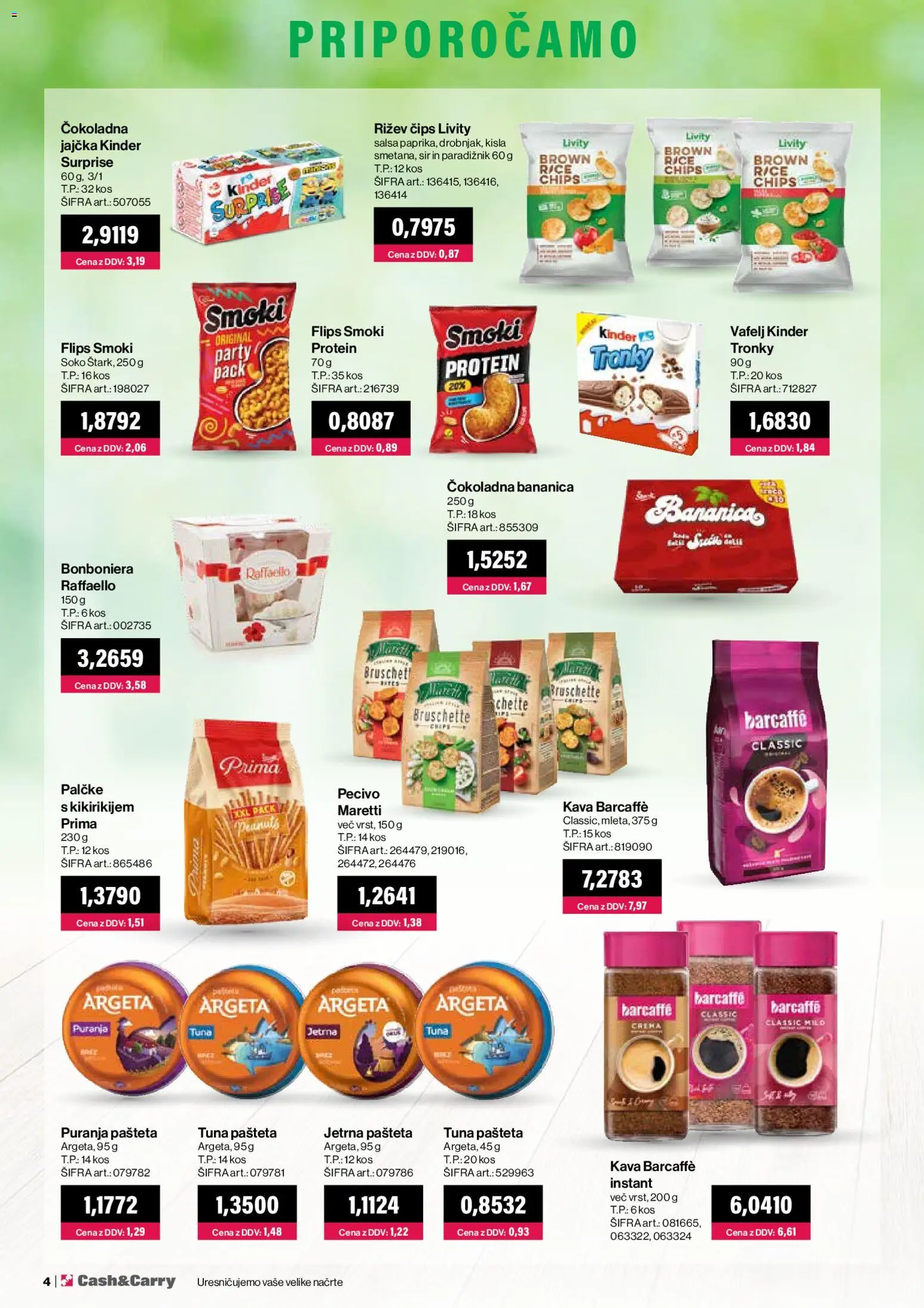 Novi Mercator katalog ponudbe – veljaven od 01.03.2026 | Stran: 4 | Izdelki: Tuna, Pašteta, Flips, Paradiznik