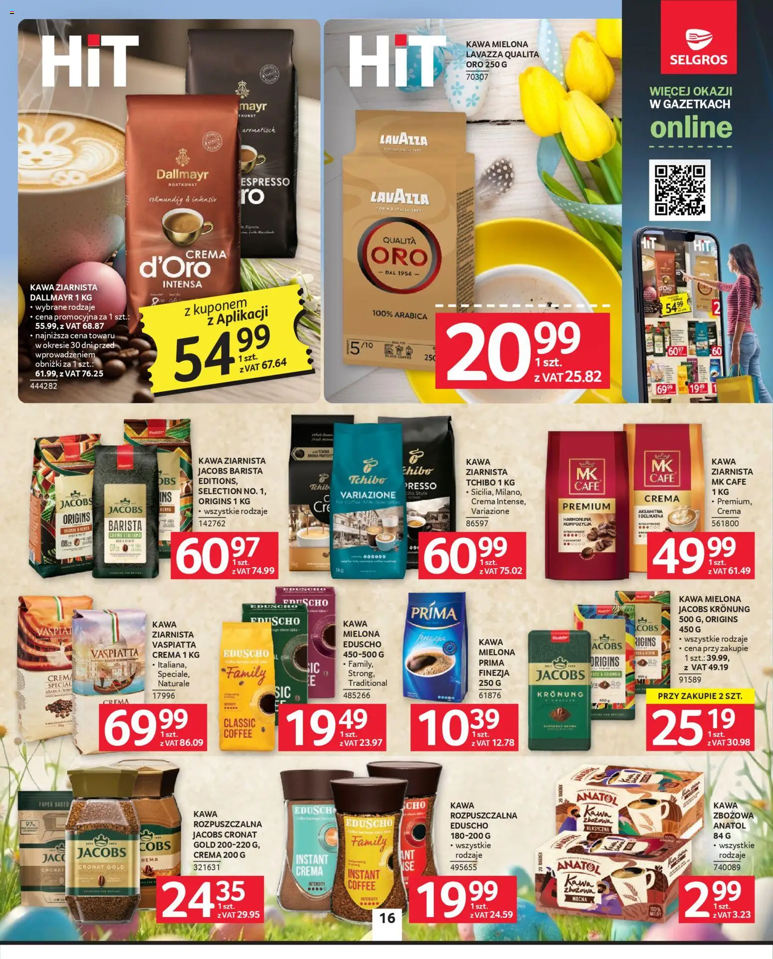 Selgros cash&carry gazetka od 19.03.2026 | Strona: 16 | Produkty: Kawa jacobs, Kawa ziarnista, Tchibo, Kawa