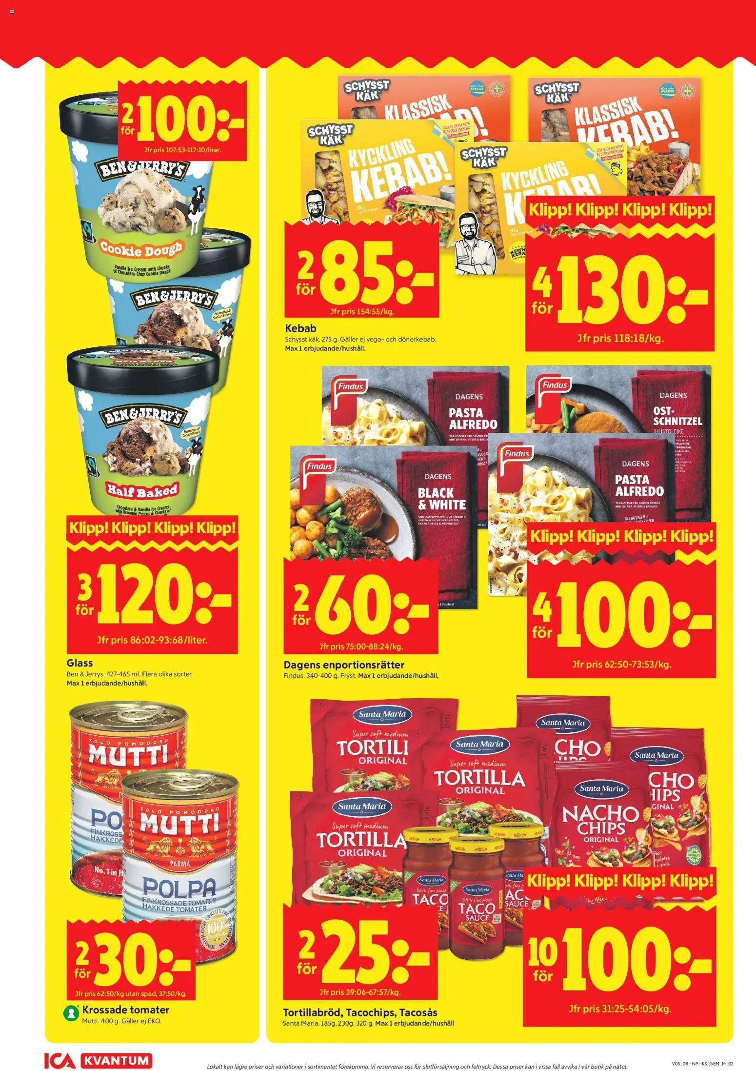 ICA Kvantum reklamblad aktuell från 26.01.2026 | Sida: 2 | Produkter: Tortilla, Chips, Pasta, Glass