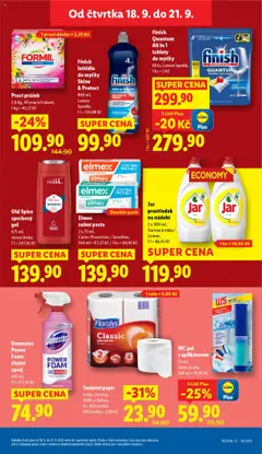 Finish leštidlo do myčky Shine & Protect, 800 ml, Lemon Sparkle od 18.09.2025 | Strana: 29 | Produkty: Tablety do myčky, Toaletní papír, Domestos, Wc
