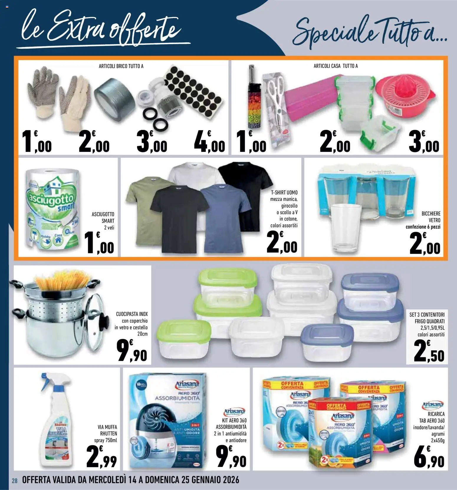 Volantino Conad del 14.01.2026 | Pagina: 28 | Prodotti: Pasta, Agrumi, T-shirt