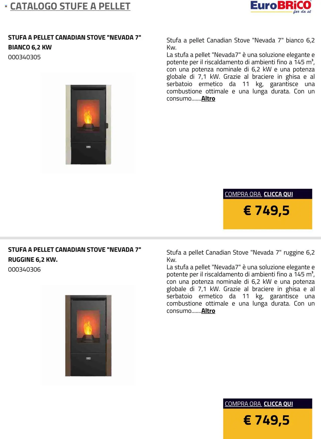 Volantino Eurobrico del 23.07.2025 | Pagina: 5 | Prodotti: Pellet, Stufa a pellet, Stufa