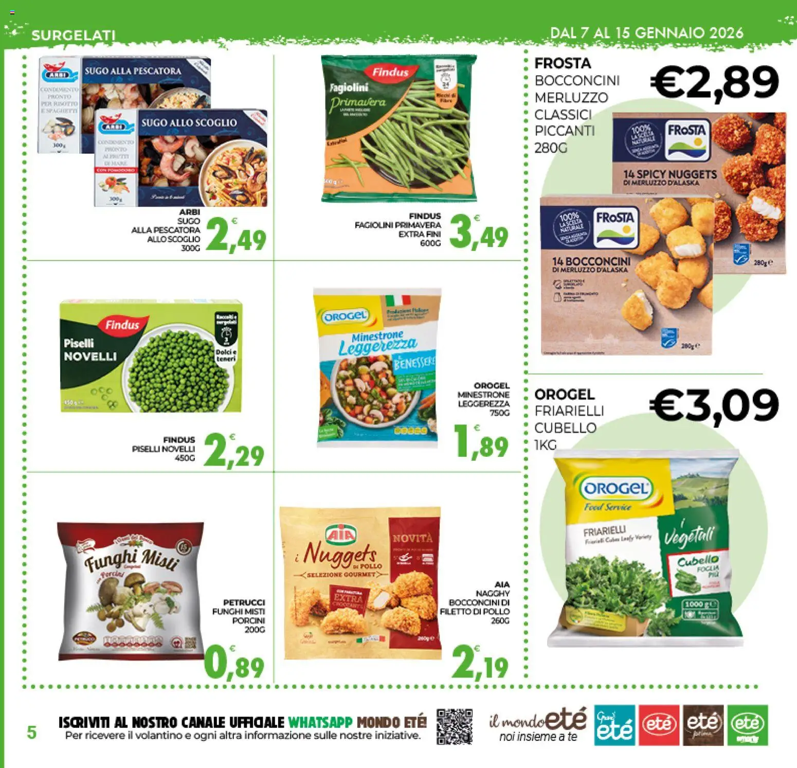 Volantino Eté del 07.01.2026 | Pagina: 5 | Prodotti: Minestrone, Merluzzo, Nuggets, Friarielli