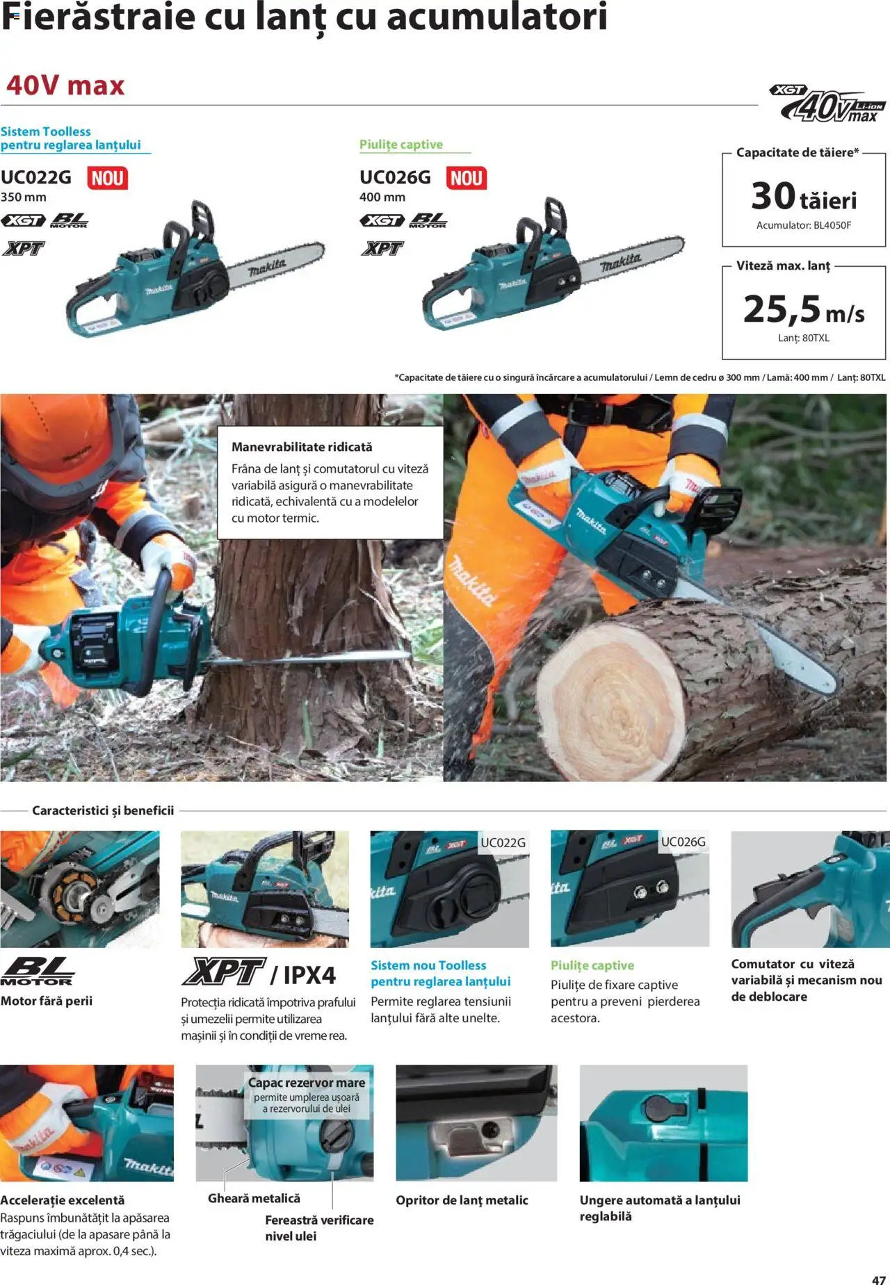 Noul catalog Makita – valabil de la 08.01.2025 | Pagină: 47 | Produse: Fereastră, Ulei