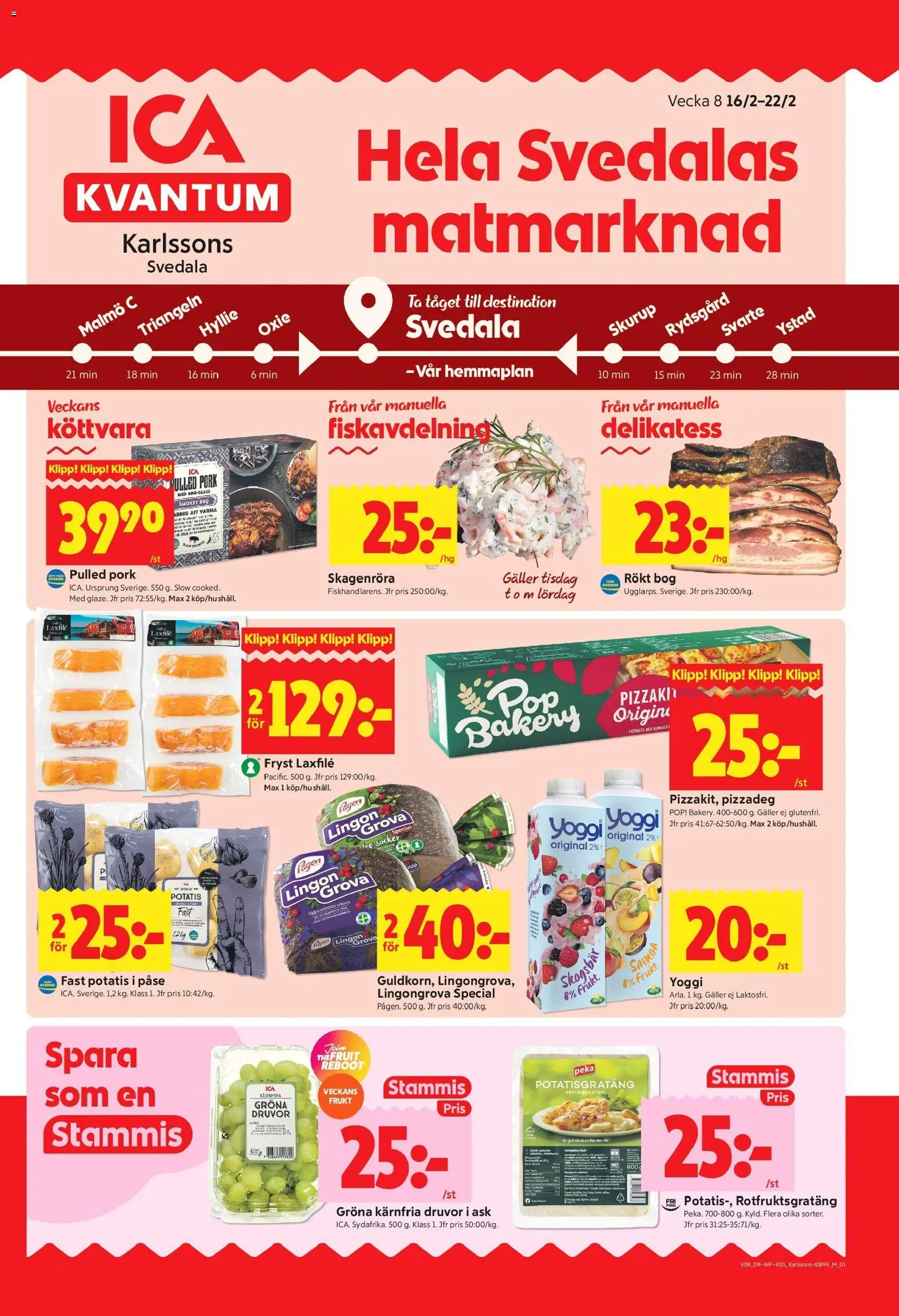 ICA Kvantum reklamblad aktuell från 16.02.2026 | Sida: 1 | Produkter: Lingongrova, Galler, Potatisgratäng, Potatis