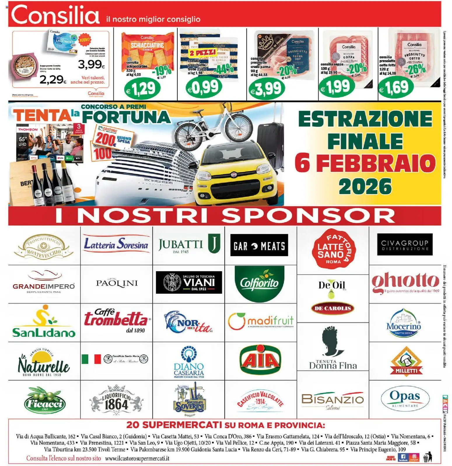 Volantino Il Castoro del 26.01.2026 | Pagina: 20 | Prodotti: Caffè, Acqua, Frutta, Lavatrice