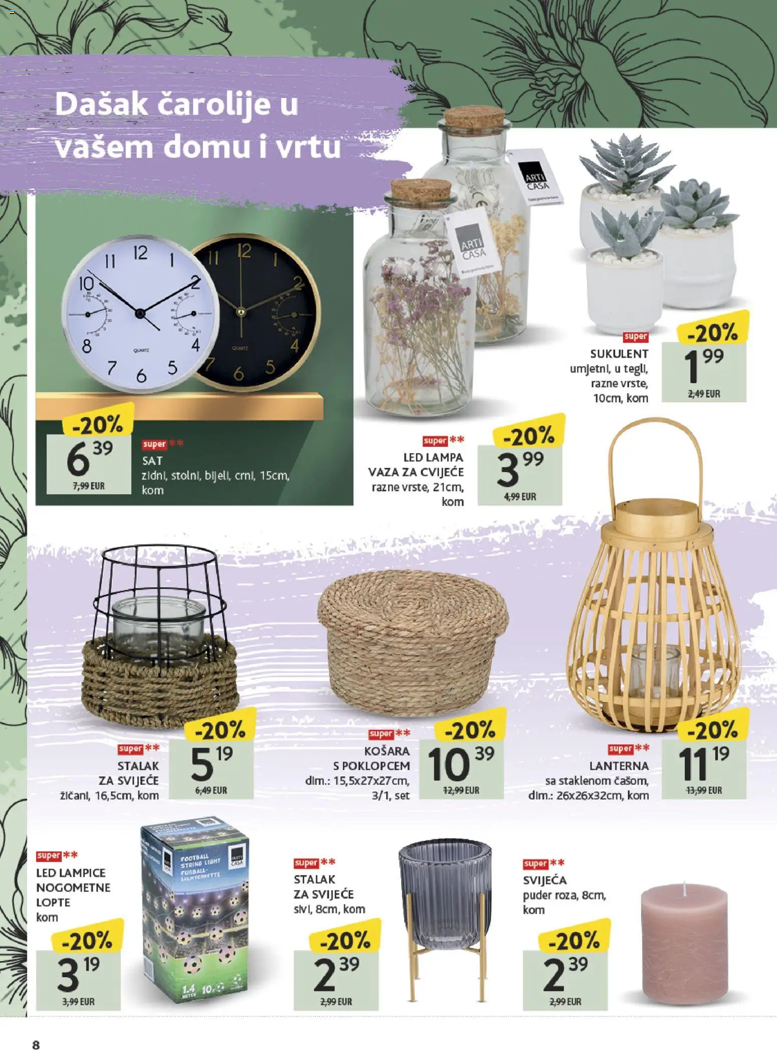 Konzum katalog | vrijedi od 23.03.2026 | Stranica: 8 | Proizvodi: Cvijeće, Košara, Vaza, Sat