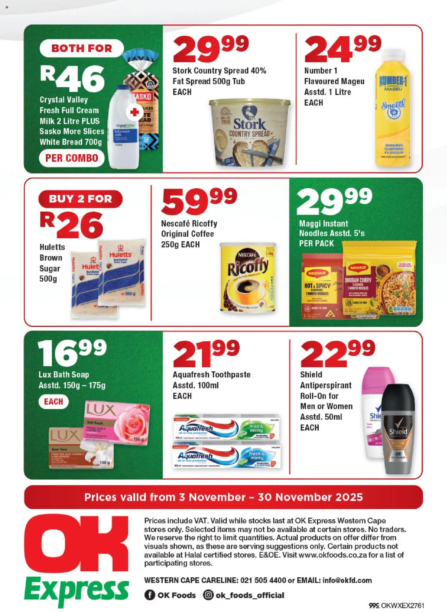 New OK Foods catalogue – valid from 03.11.2025 | Page: 4 | Products: Bath, Cream, Antiperspirant, Fat spread