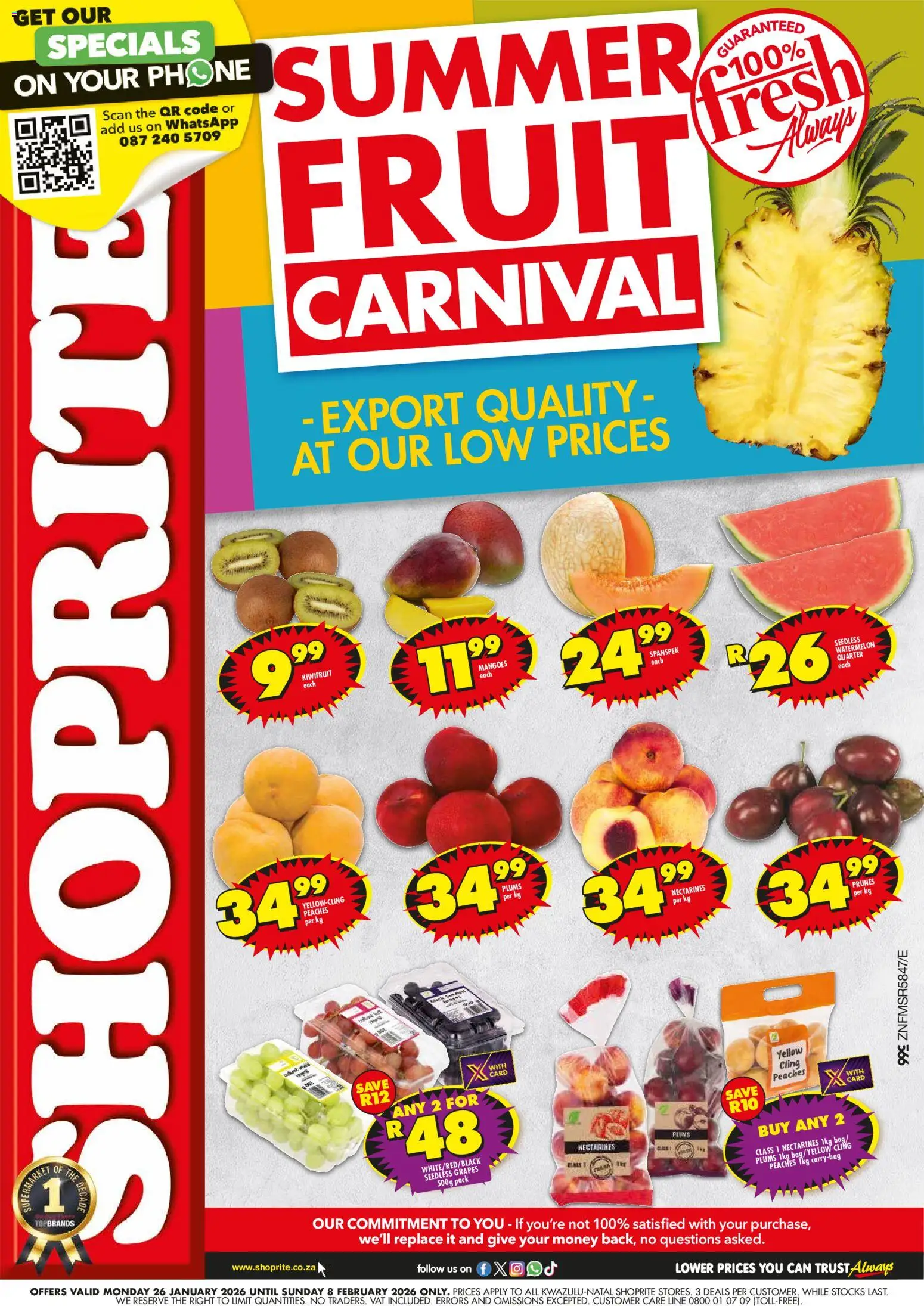New Shoprite catalogue – valid from 26.01.2026 | Page: 1 | Products: Phone, Fruit, Nectarines, Grapes