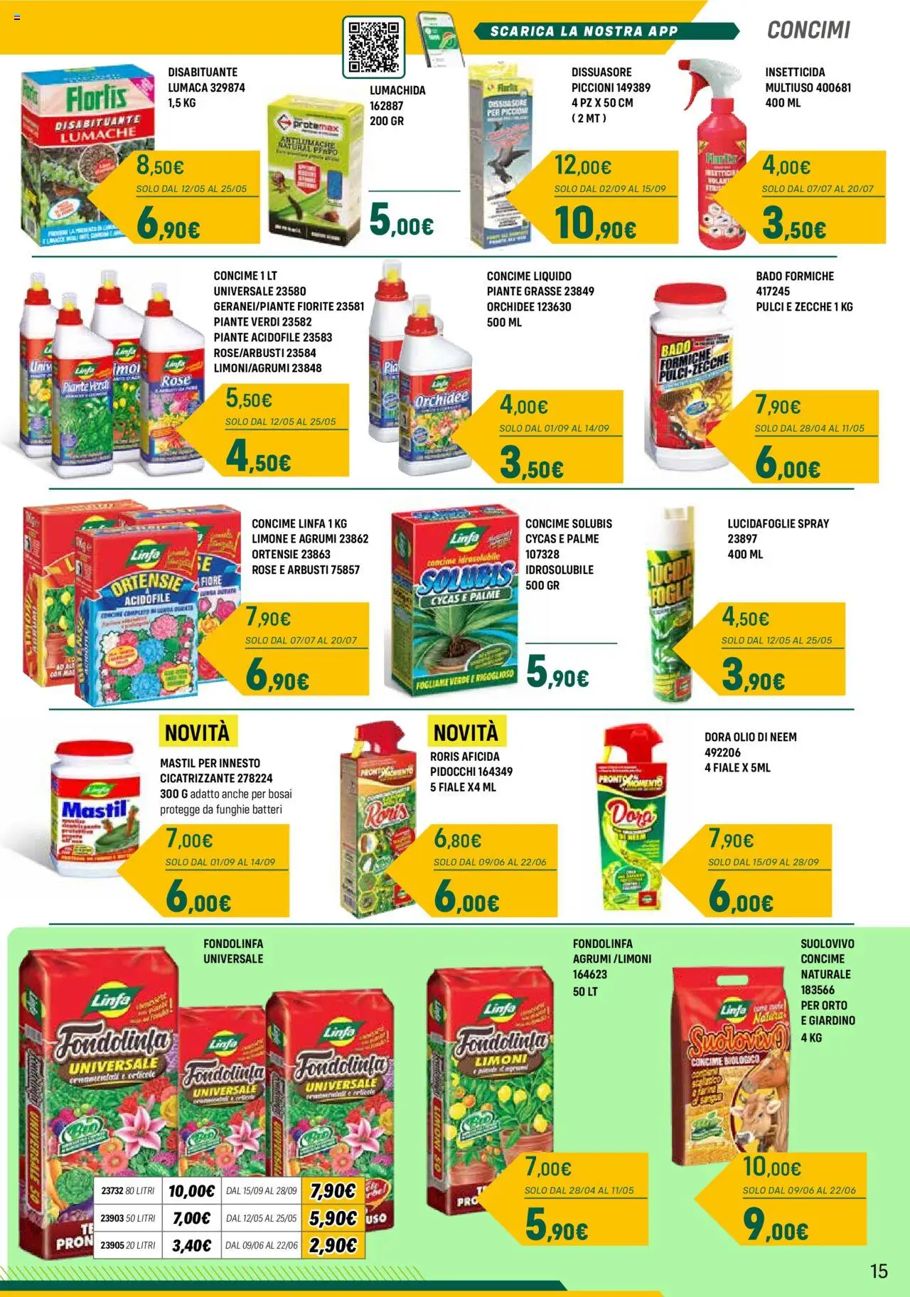 Volantino Orizzonte del 28.04.2025 | Pagina: 15 | Prodotti: Concime, Sale, Limone, Olio