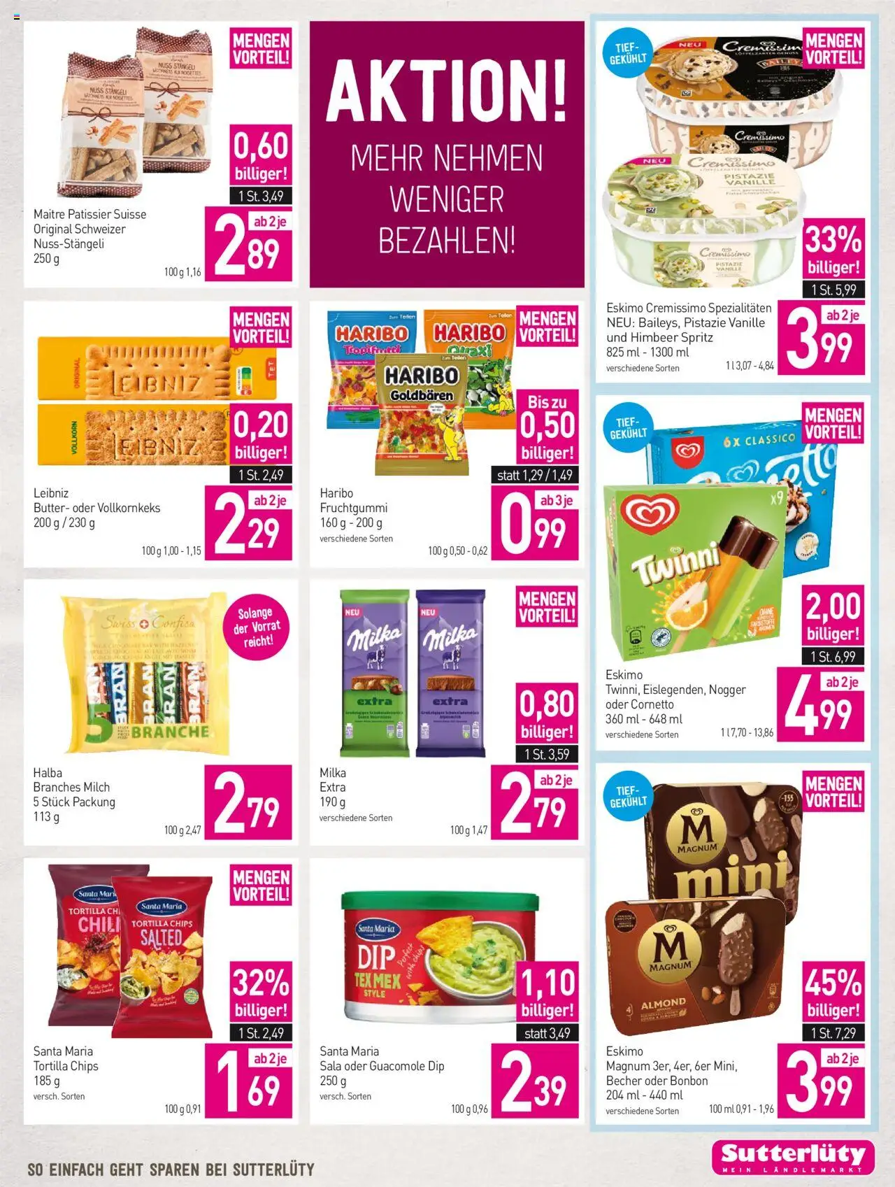 Sutterlüty Flugblatt gültig ab 21.08.2025 | Seite: 21 | Produkte: Chips, Rizsliszt, Milch, Butter
