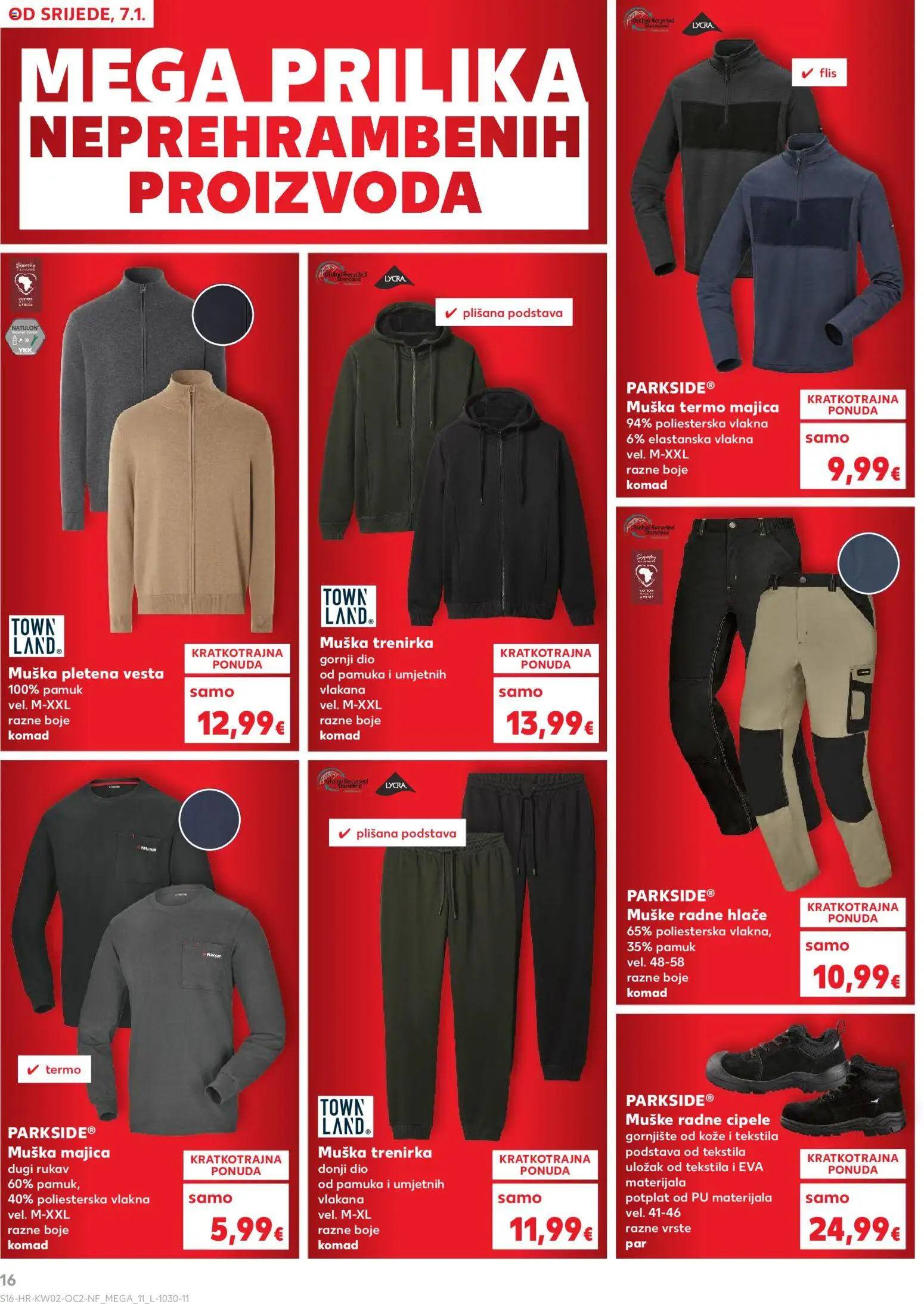 Kaufland katalog | vrijedi od 07.01.2026 | Stranica: 16 | Proizvodi: Majica, Hlače, Trenirka