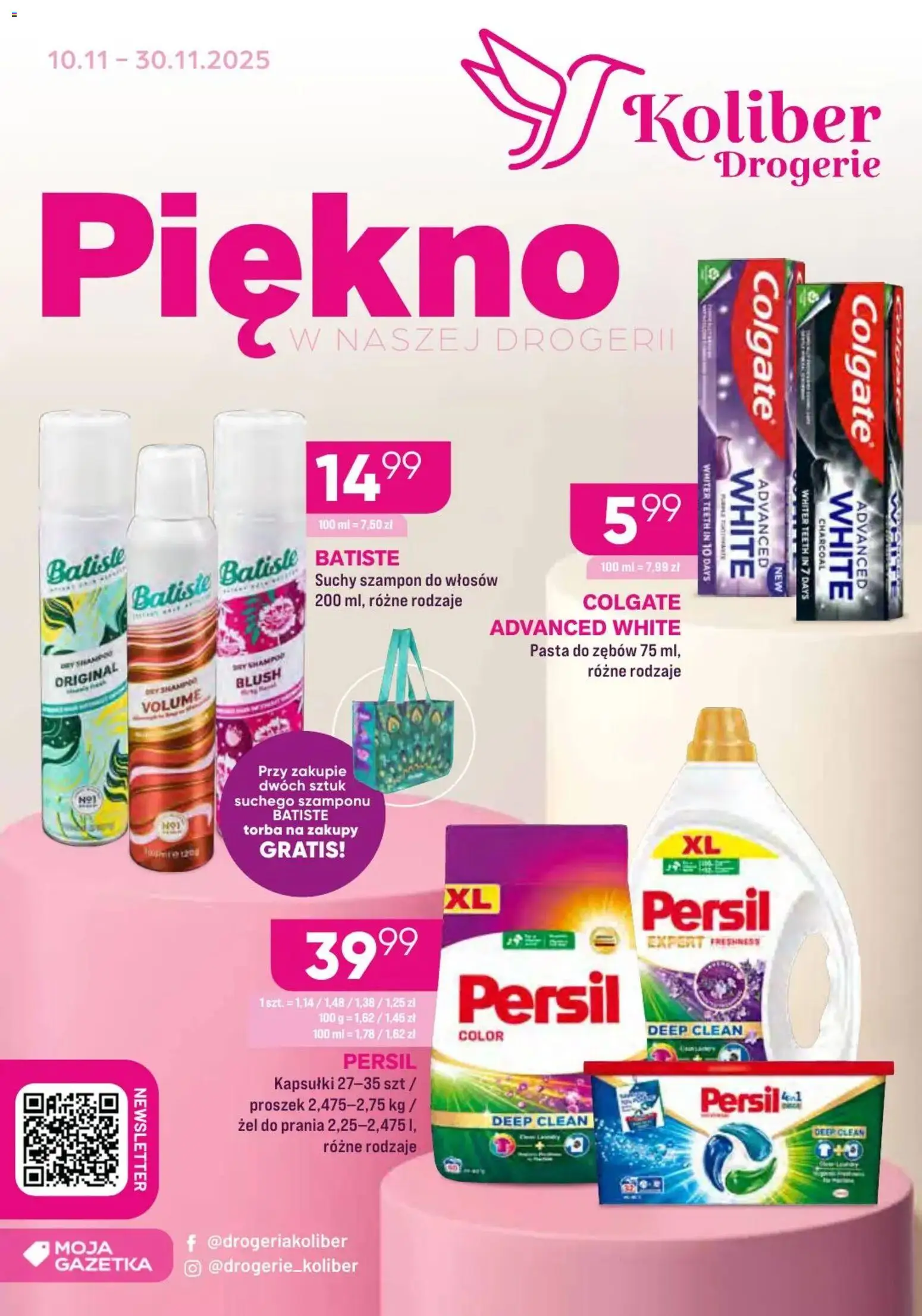 Koliber Gazetka od 10.11.2025 | Strona: 2 | Produkty: Torba, Persil, Szampon, Pasta do zębów