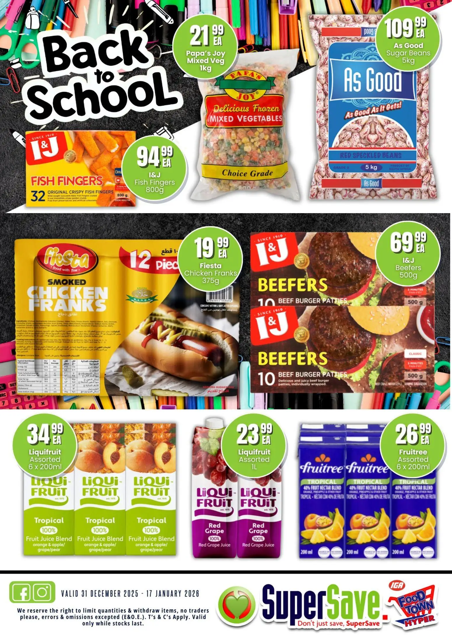 New Super Save catalogue – valid from 31.12.2025 | Page: 10 | Products: Beans, Juice, Beef, Sugar