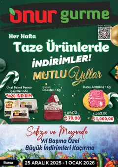 25.12.2025 tarihinden itibaren geçerli olan Onur Market kataloğu önizlemesi