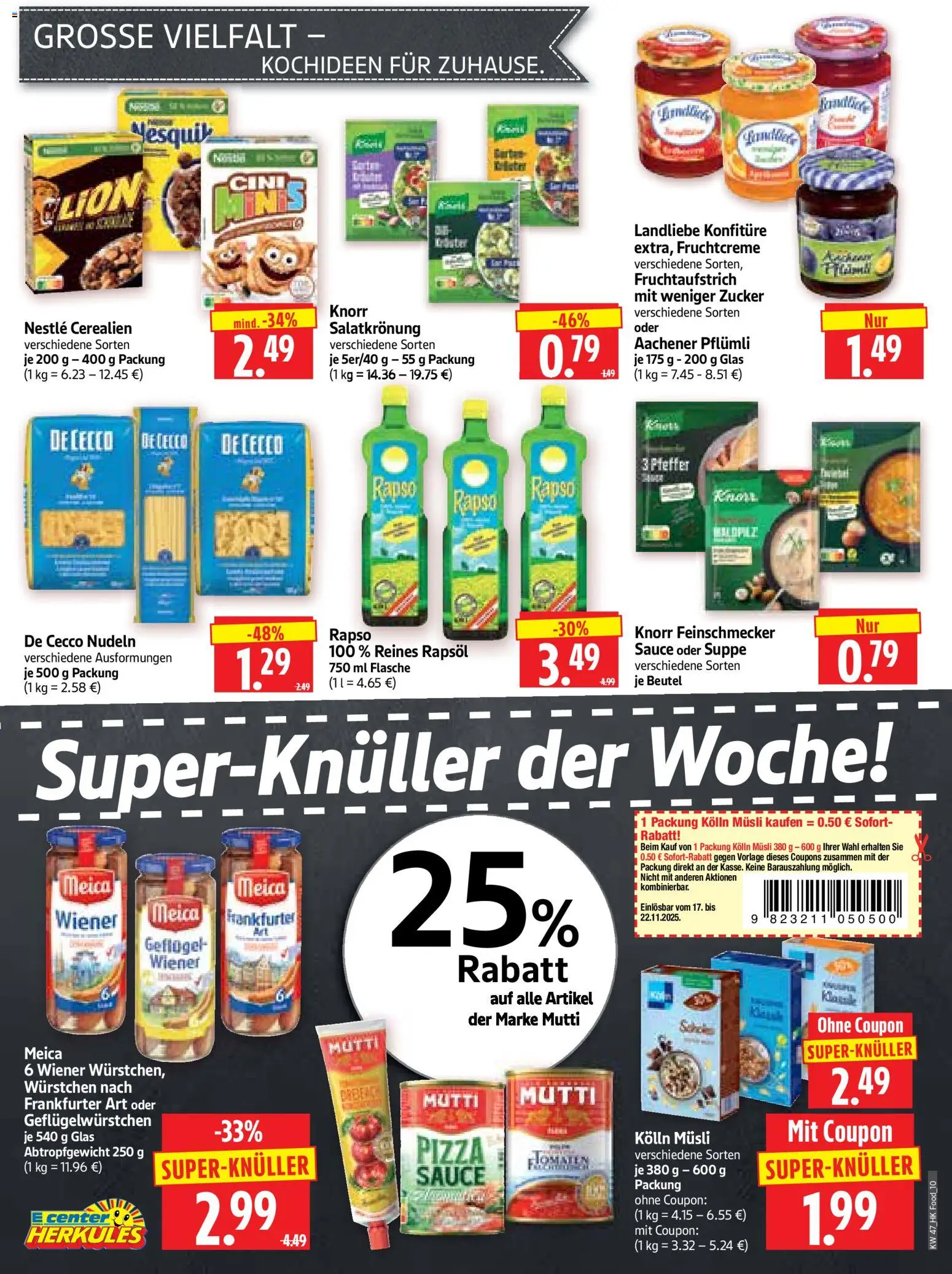 HERKULES Prospekt 	 – gültig ab 17.11.2025 | Seite: 10 | Produkte: Kolln, Rapsöl, Knorr, Zucker