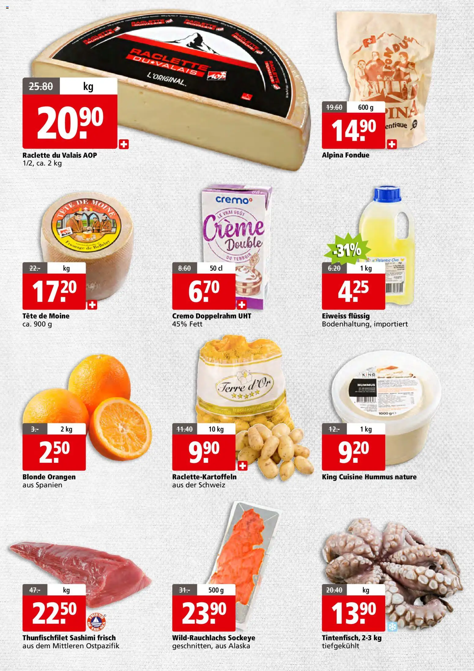 Aligro Aktionen Businesskunden - Chavannes, Matran, Genf, Sitten – gültig ab 19.01.2026 | Seite: 2 | Produkte: Orangen, Raclette, Fondue, Creme