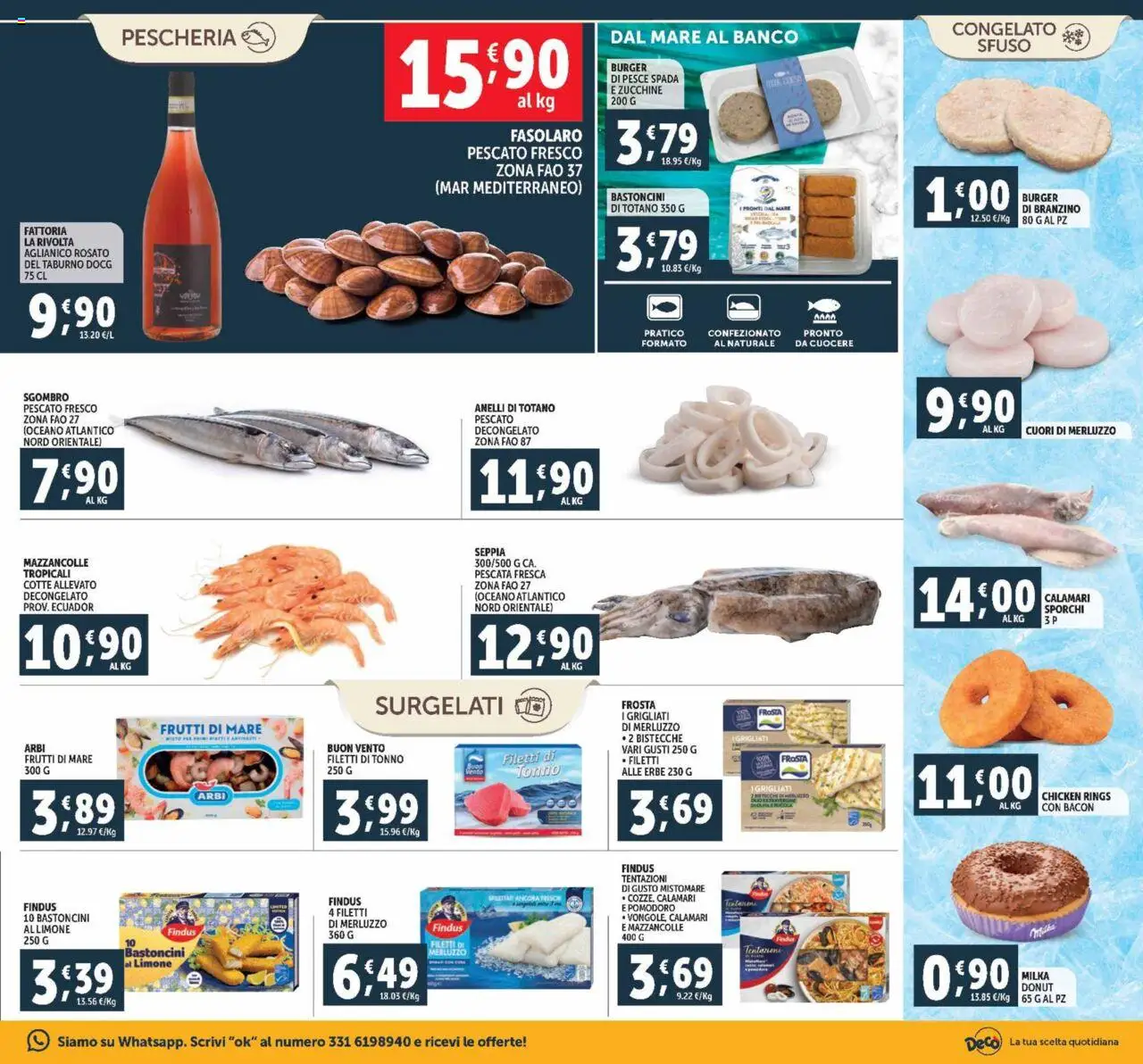 Volantino Decò del 12.09.2025 | Pagina: 7 | Prodotti: Merluzzo, Calamari, Frutti di mare, Sgombro