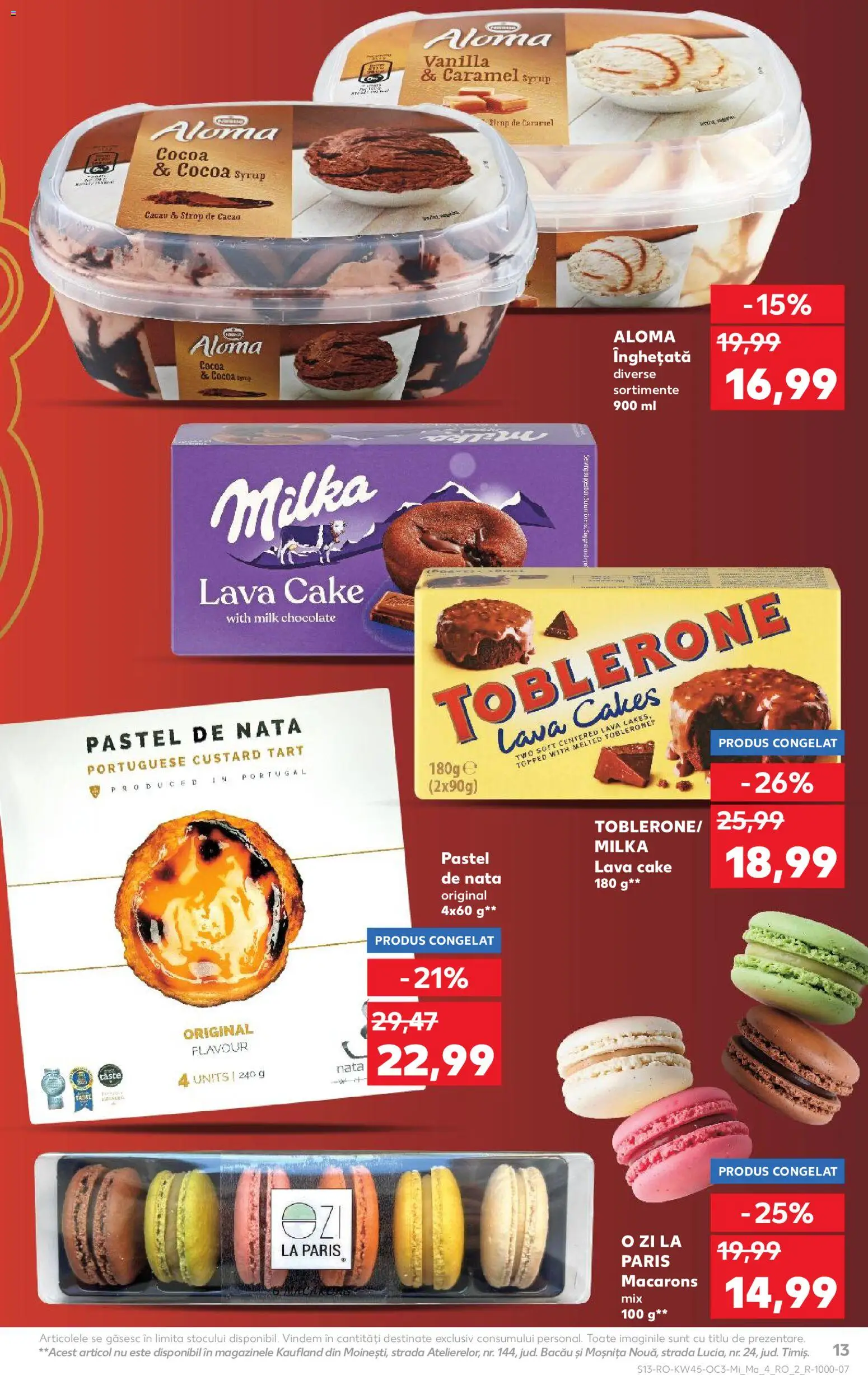 Noul catalog Kaufland – valabil de la 05.11.2025 | Pagină: 13 | Produse: Macarons, Sirop, Cacao, Înghețată