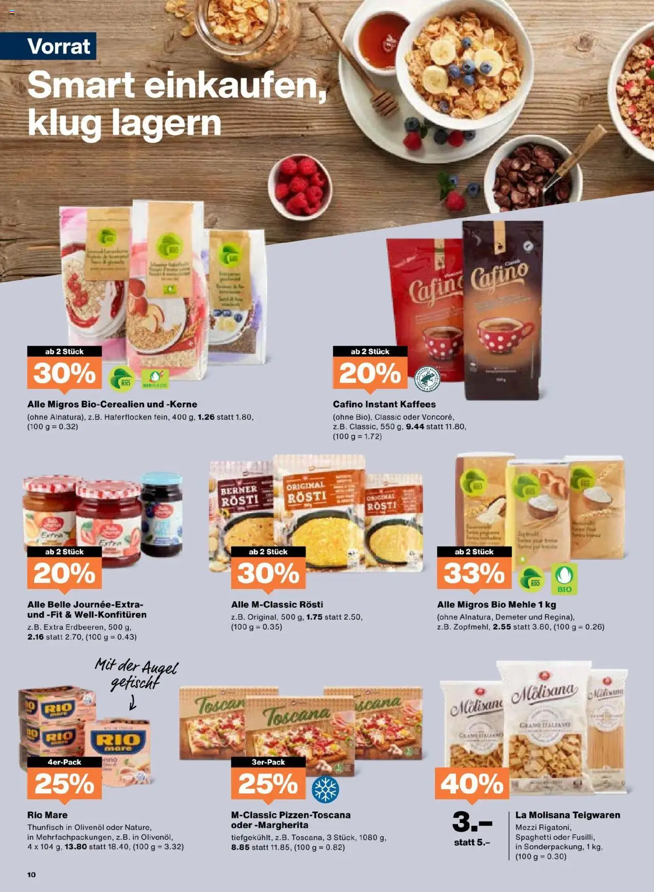 Migros Aktionen – gültig ab 30.09.2025 | Seite: 10 | Produkte: Teigwaren, Pizza, Pasta