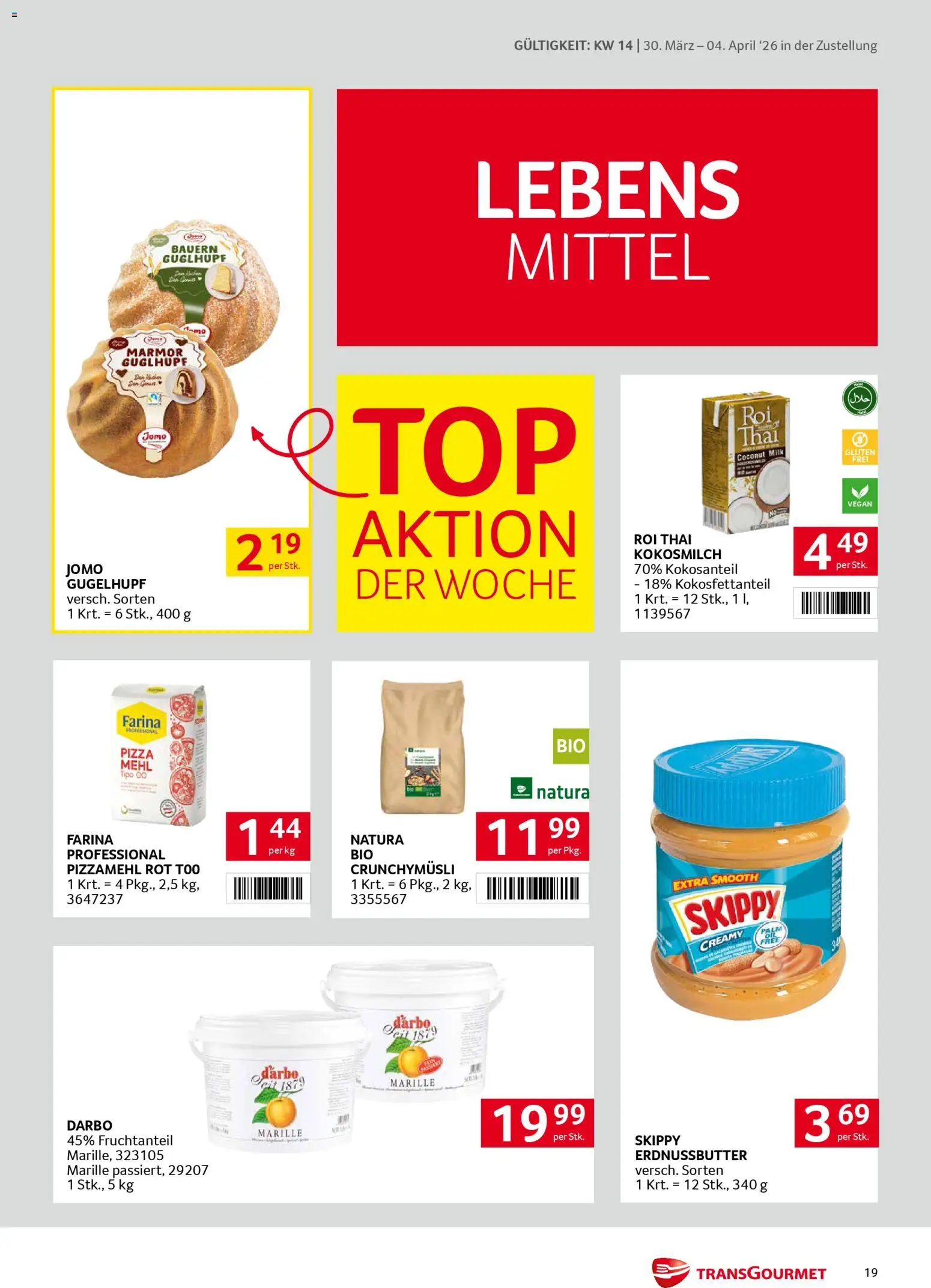 Transgourmet Zustellaktion gültig ab 30.03.2026 | Seite: 19 | Produkte: Pizza