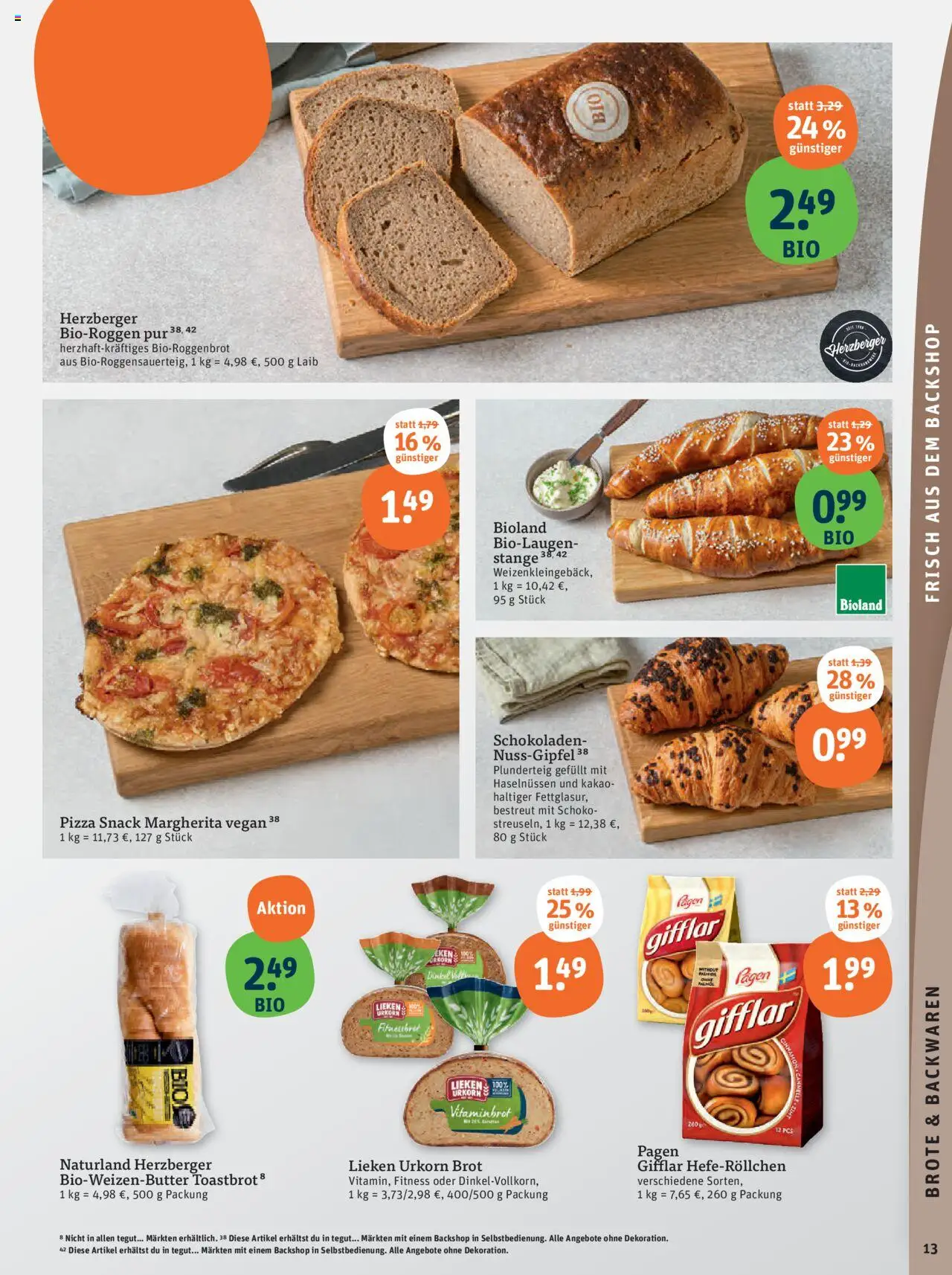 Tegut Prospekt – gültig ab 06.10.2025 | Seite: 15 | Produkte: Toastbrot, Brot, Pizza