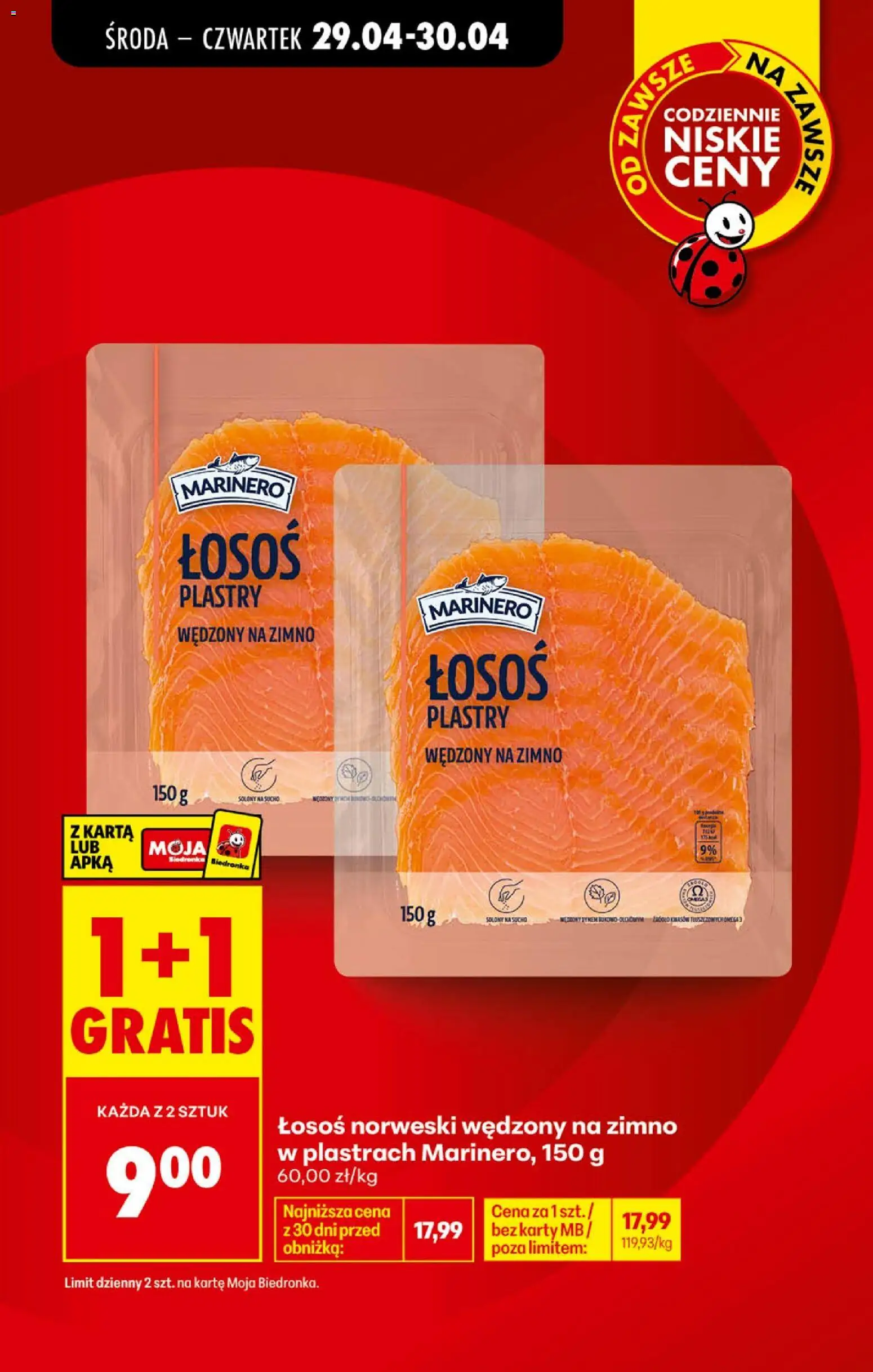 Biedronka gazetka od środy od 29.04.2026 | Strona: 30 | Produkty: Karta, Łosoś, Łosoś norweski