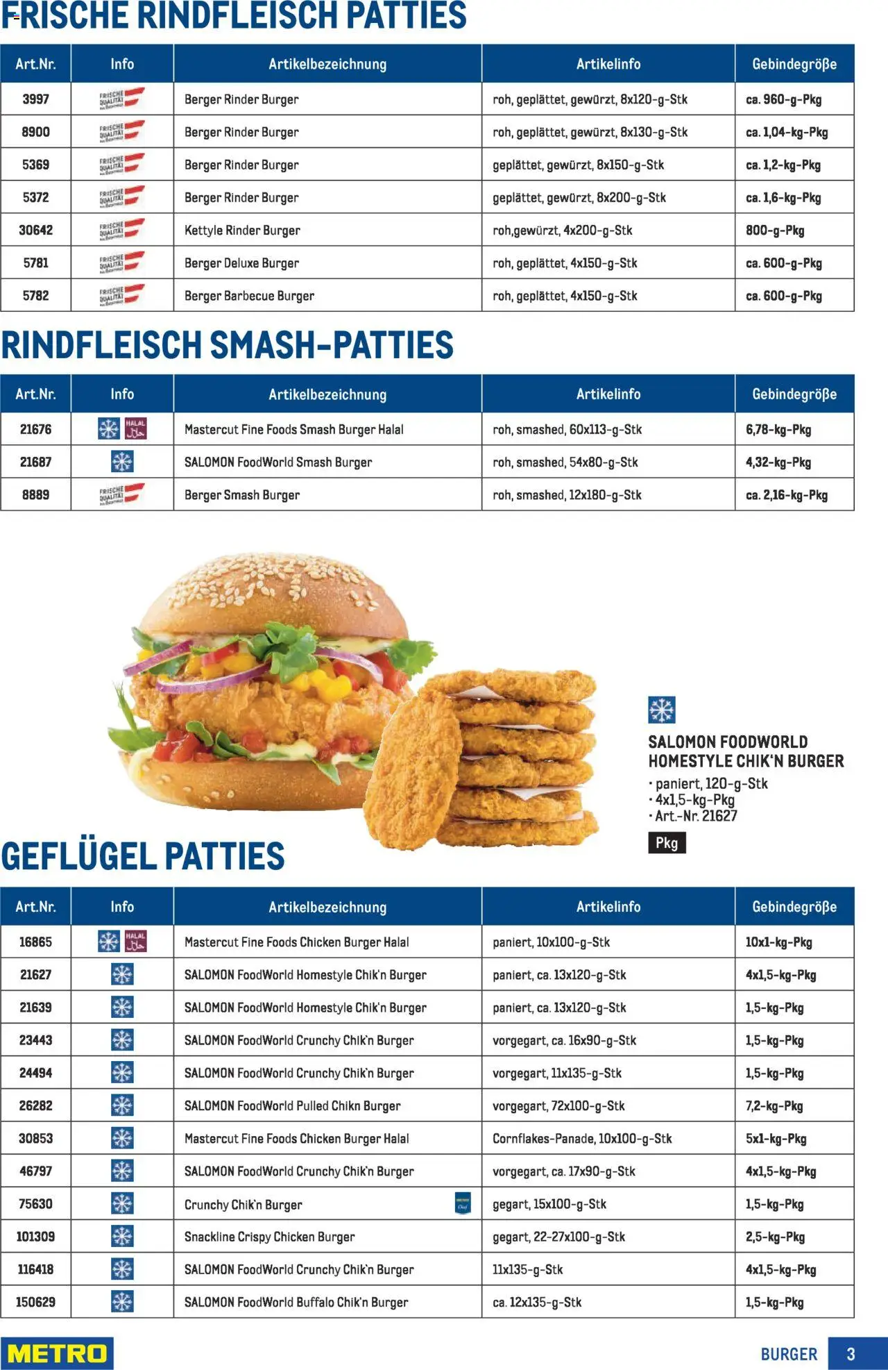 Metro  Burger Spezial gültig ab 10.09.2025 | Seite: 3 | Produkte: Rindfleisch