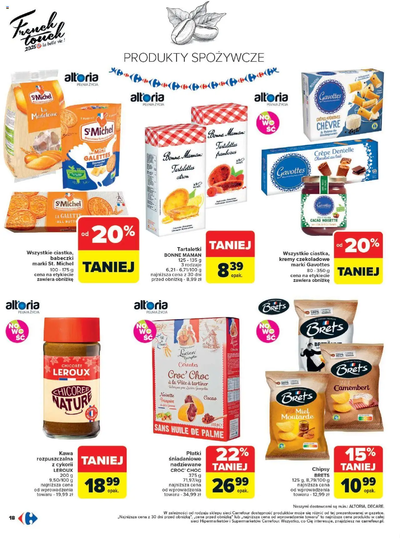 Carrefour Gazetka - French Touch od 13.10.2025 | Strona: 18 | Produkty: Chipsy, Camembert, Babeczki, Kawa