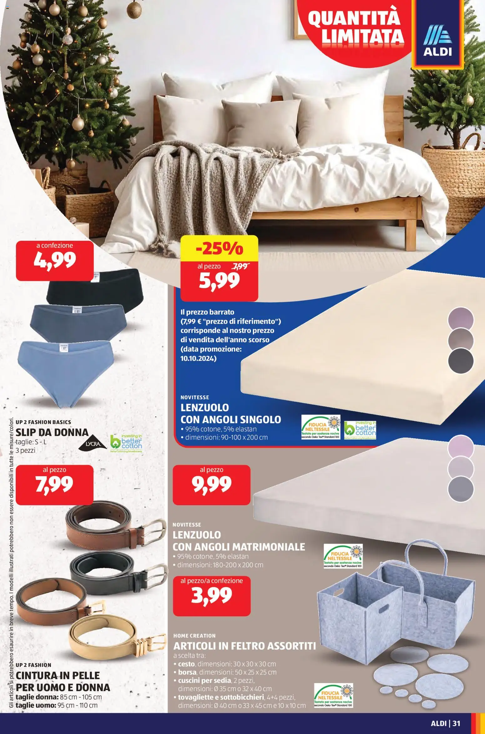 Volantino Aldi del 17.11.2025 | Pagina: 33 | Prodotti: Slip, Cintura, Data, Tovagliette