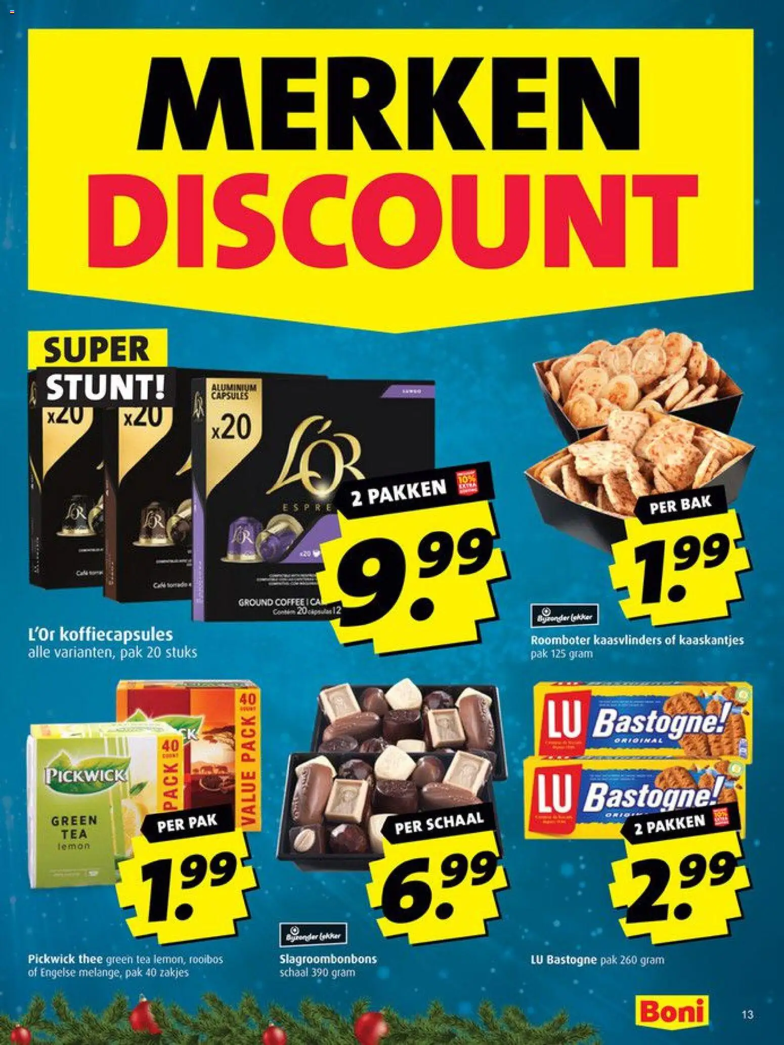 {H1} | Pagina: 13 | Producten: Thee, Koffiecapsules, Schaal, Roomboter