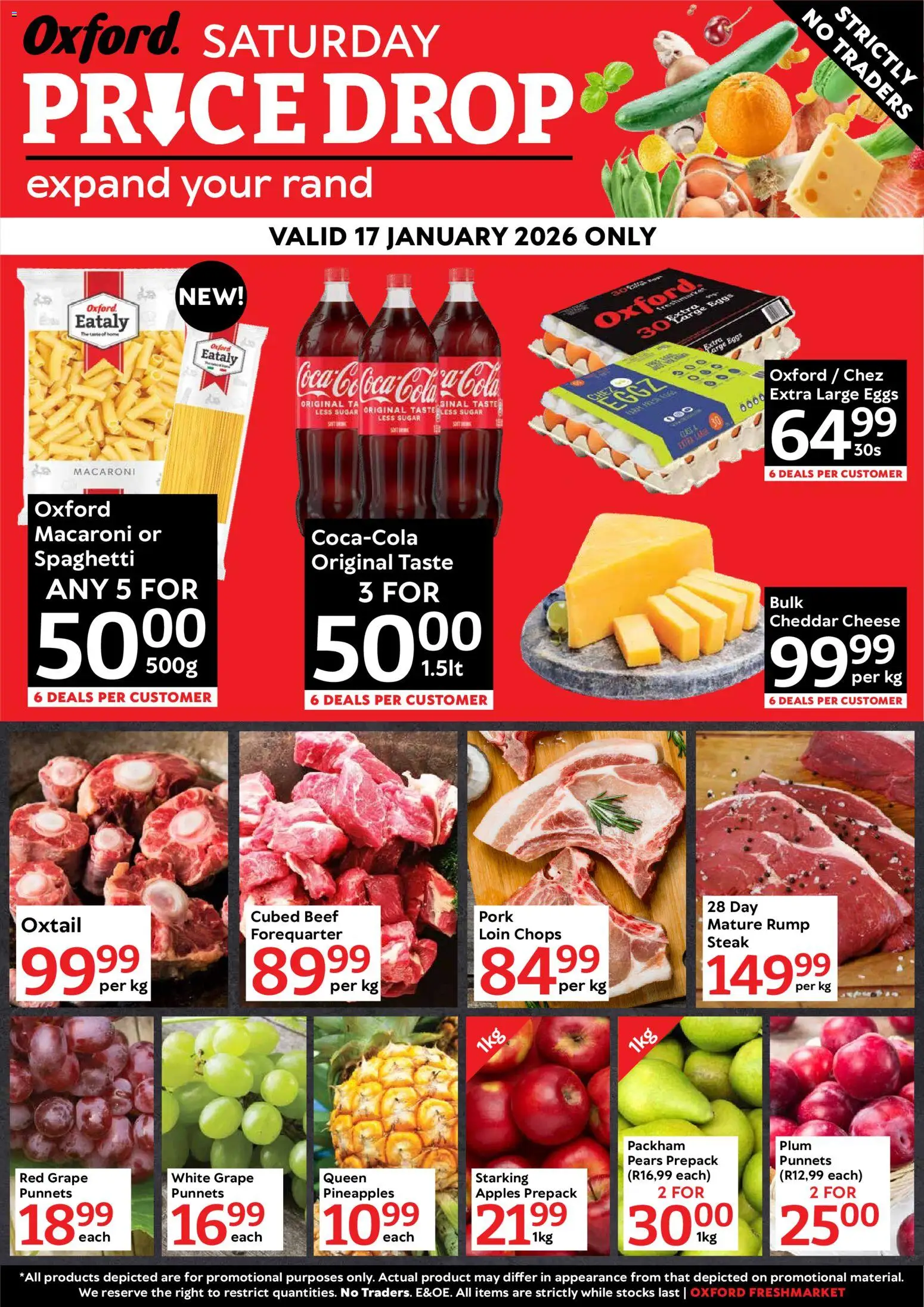 New Oxford Freshmarket catalogue – valid from 17.01.2026 | Page: 1 | Products: Pears, Cheese, Apples, Beef