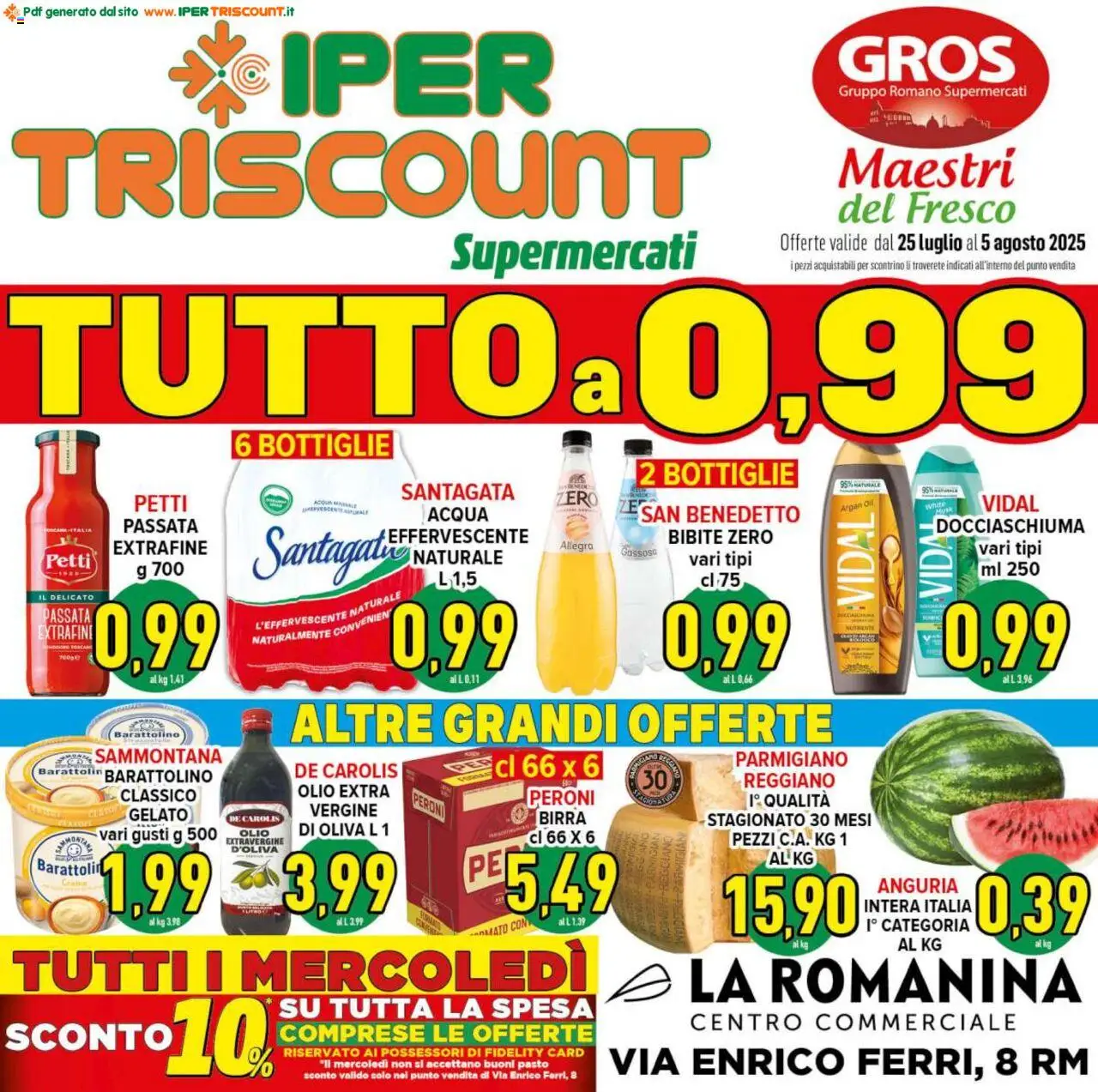Volantino Ipertriscount del 25.07.2025 | Pagina: 1 | Prodotti: Birra, Gelato, Olio, Acqua minerale