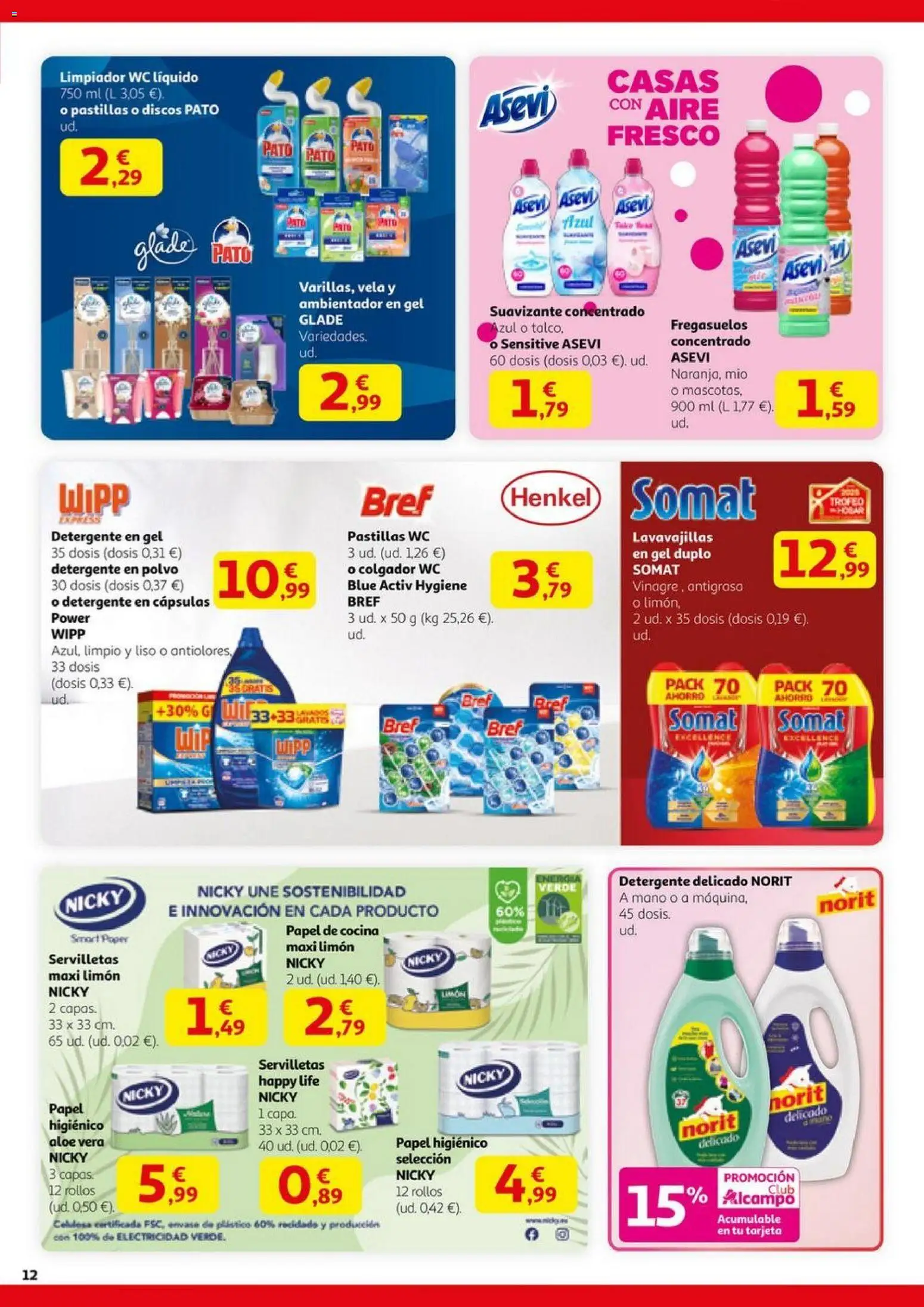 Alcampo - HP Nacional  │ válido desde el 23.10.2025 | Página: 12 | Productos: Papel higienico, Suavizante, Cocina, Lavavajillas