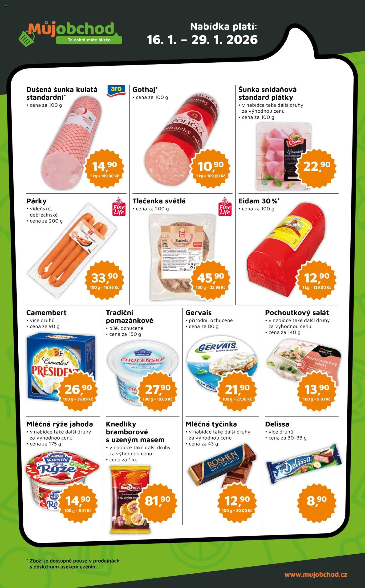 Můj obchod leták - Brand od 16.01.2026 | Strana: 2 | Produkty: Rýže, Eidam, Gervais, Tlačenka