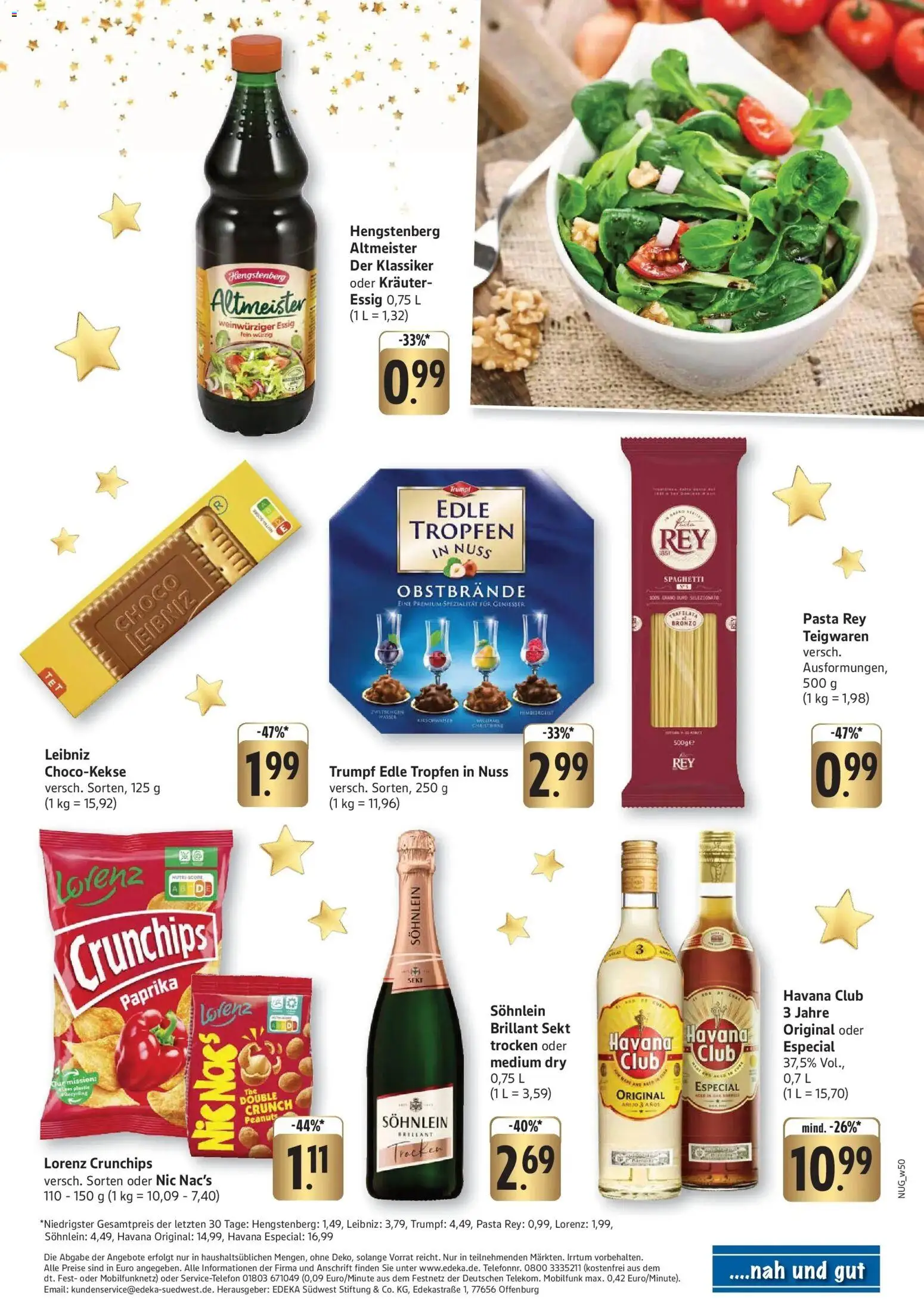 Edeka prospekt Offenburg-Zunsweier	 – gültig ab 08.12.2025 | Seite: 8 | Produkte: Essig, Rum, Lorenz crunchips, Pasta