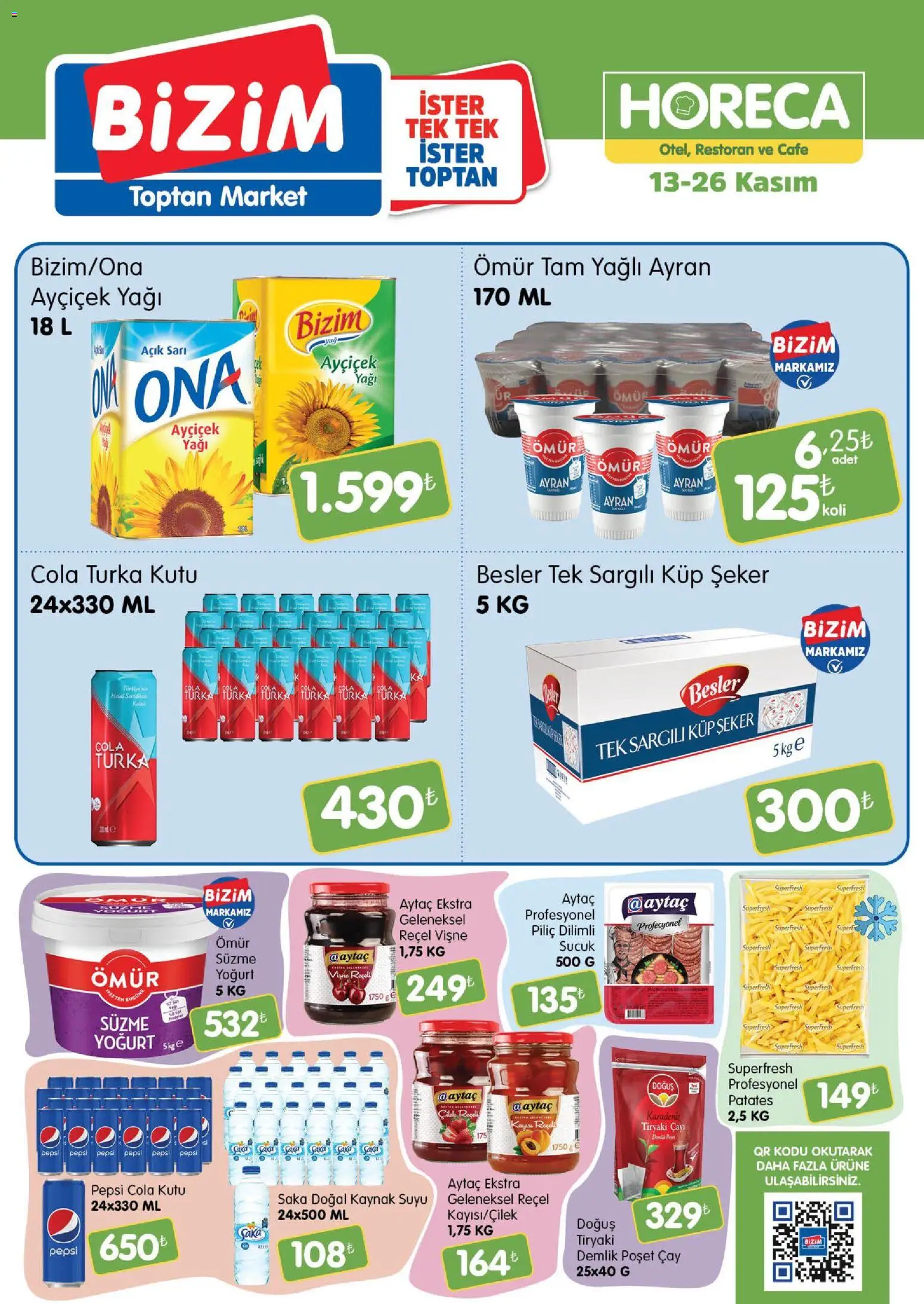 Bizim Toptan - Horeca kataloğu - 13.11.2025 tarihinden itibaren geçerlidir | Sayfa: 1 | Ürünler: Kutu, Demlik poşet çay, Patates, Demlik