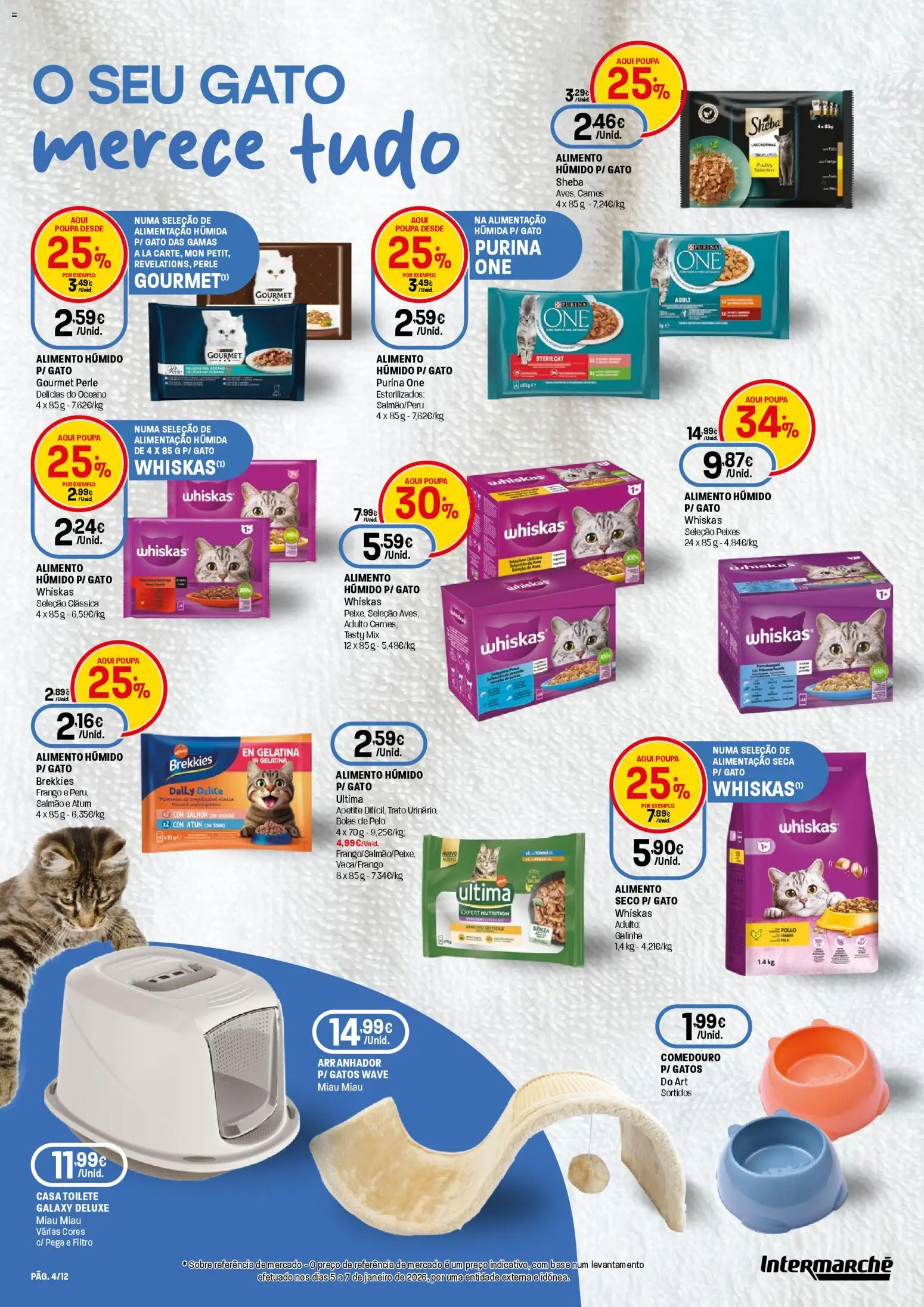 Intermarché Especial Animal Super │ válido de 19.02.2026 | Página: 4 | Produtos: Purina one, Gelatina, Base, Salmão