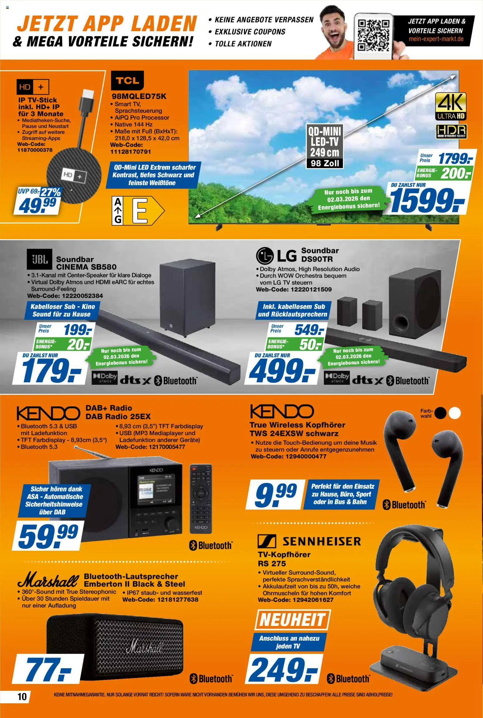 Expert Prospekt 	 – gültig ab 27.02.2026 | Seite: 10 | Produkte: LG, USB, Soundbar, TV