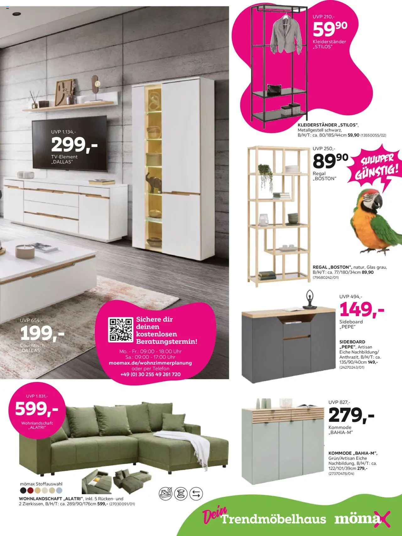Mömax Prospekt 	 – gültig ab 13.10.2025 | Seite: 9 | Produkte: Sideboard, Regal, Kleiderständer, Uhr