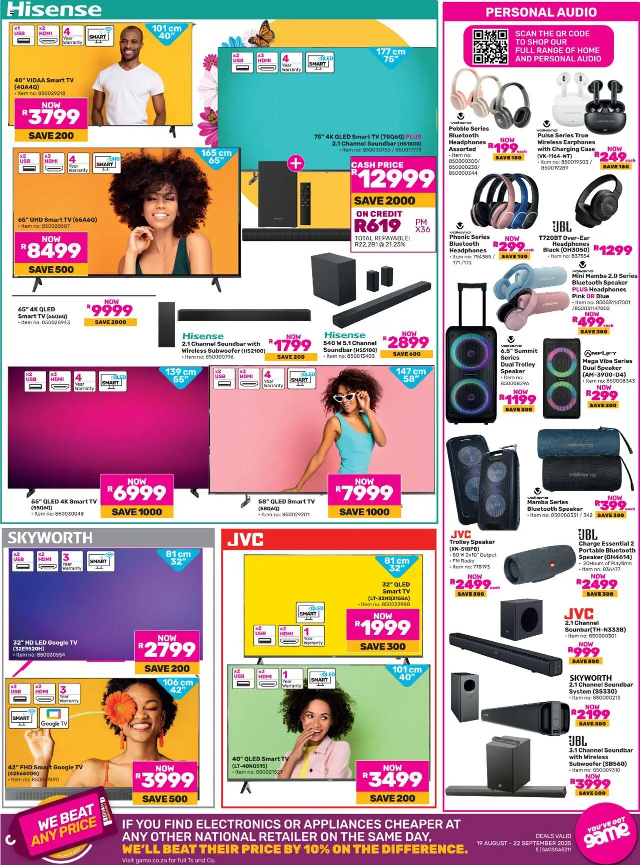 Game Specials │ valid from 19.08.2025 | Page: 5 | Products: Audio, Headphones, TV, Subwoofer