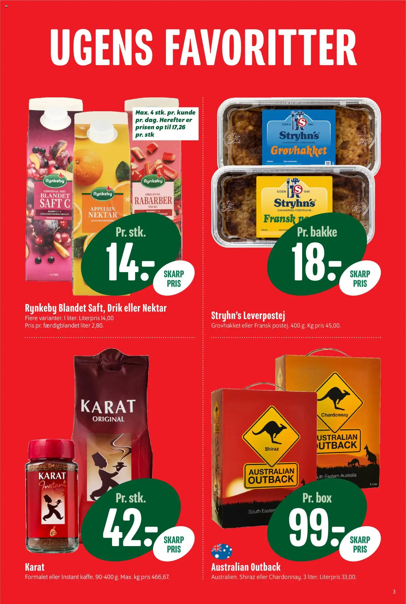 Min Købmand tilbudsavis – gyldig fra 21.11.2025 | Side: 3 | Produkter: Rabarber, Leverpostej