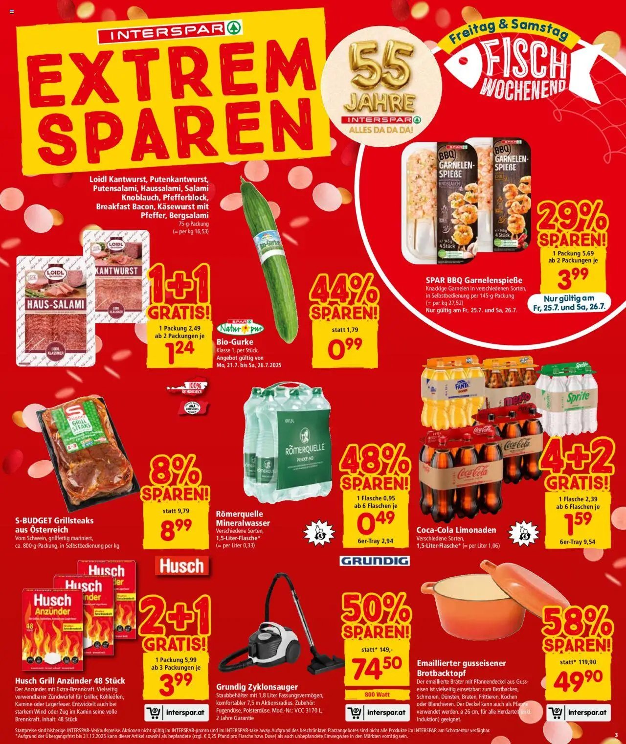Interspar Flugblatt - Kärnten gültig ab 24.07.2025 | Seite: 3 | Produkte: Knoblauch, Grill, Salami, Fisch